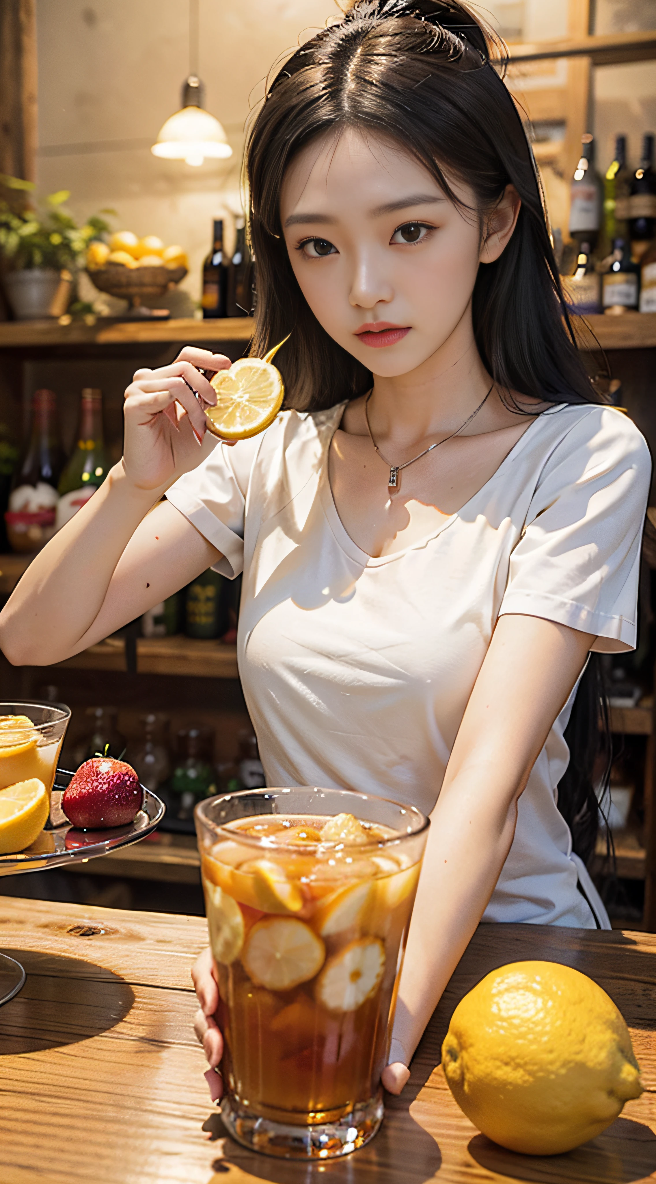 Michelle Ice City,glass,fruit shop,lemon tea