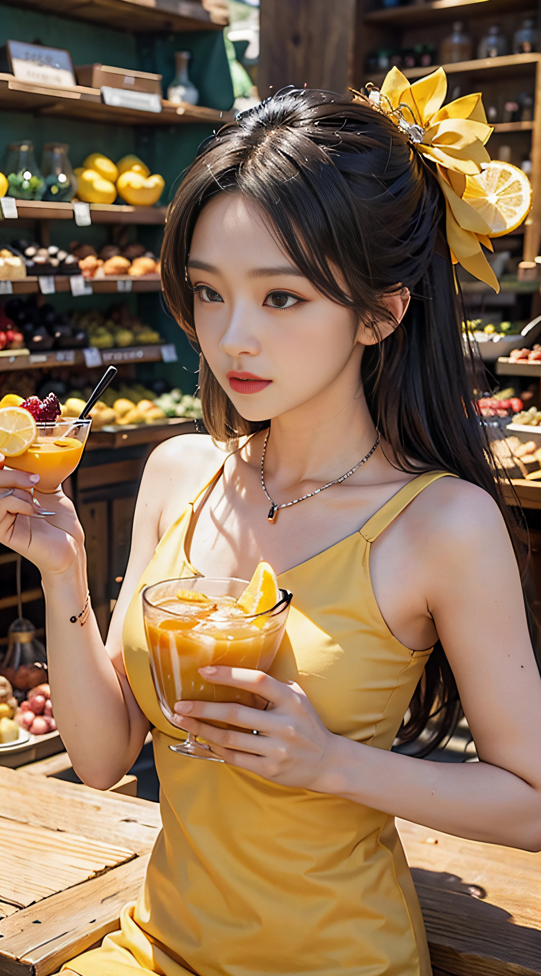 Michelle Ice City,glass,fruit shop,lemon tea