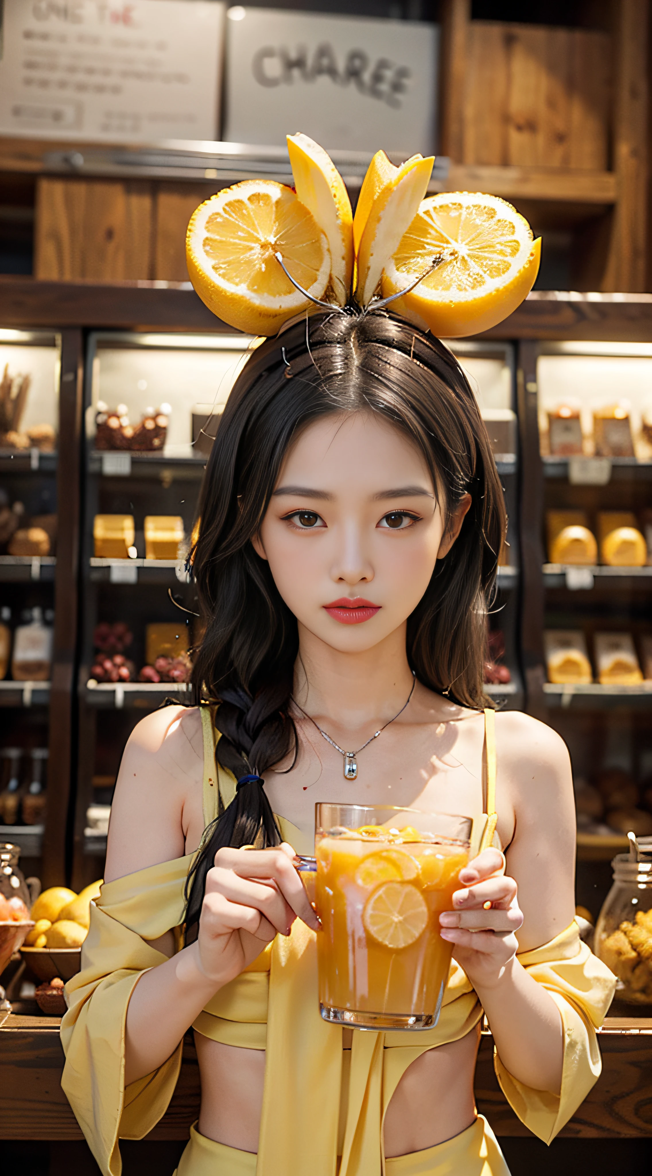 Michelle Ice City,glass,fruit shop,lemon tea