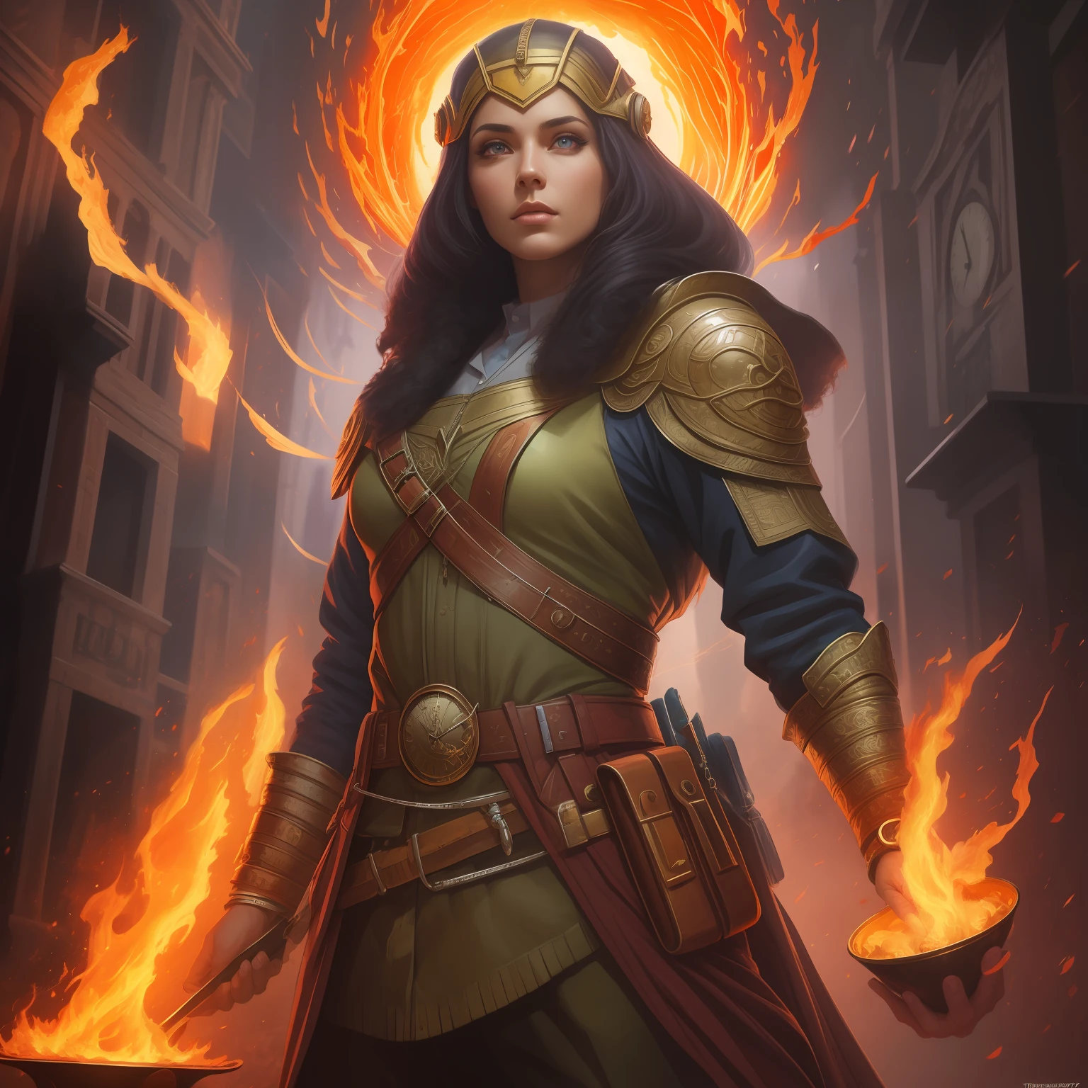 painting by Tadeusz Pruszkowski, fantasy, engulfed in disco flame, time lord, moses, detailed painting, realistic, cinematic quality, 4k resolution, intricate details, flawless clarity