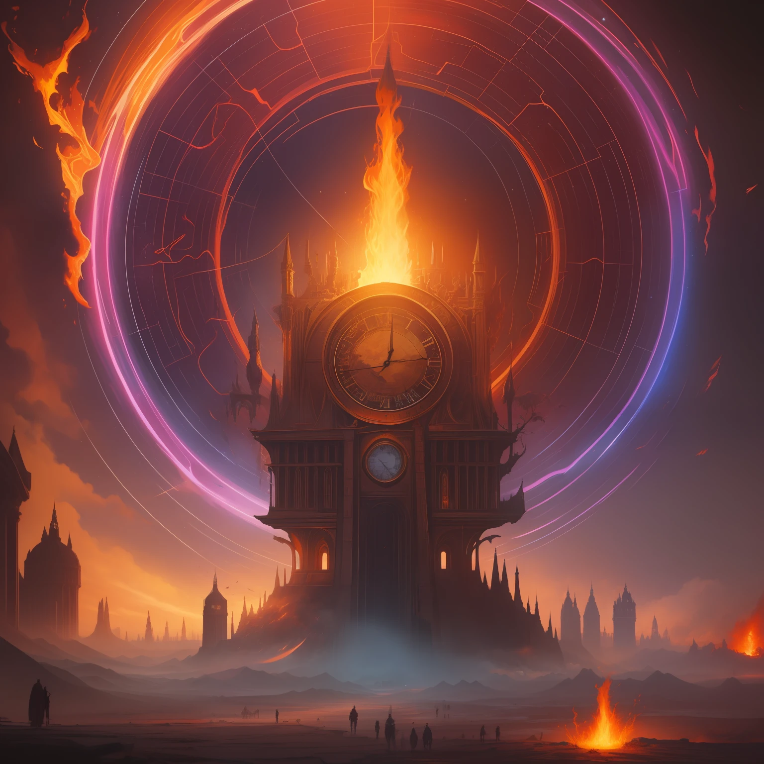 painting by Tadeusz Pruszkowski, fantasy, engulfed in disco flame, time lord, moses, detailed painting, realistic, cinematic quality, 4k resolution, intricate details, flawless clarity