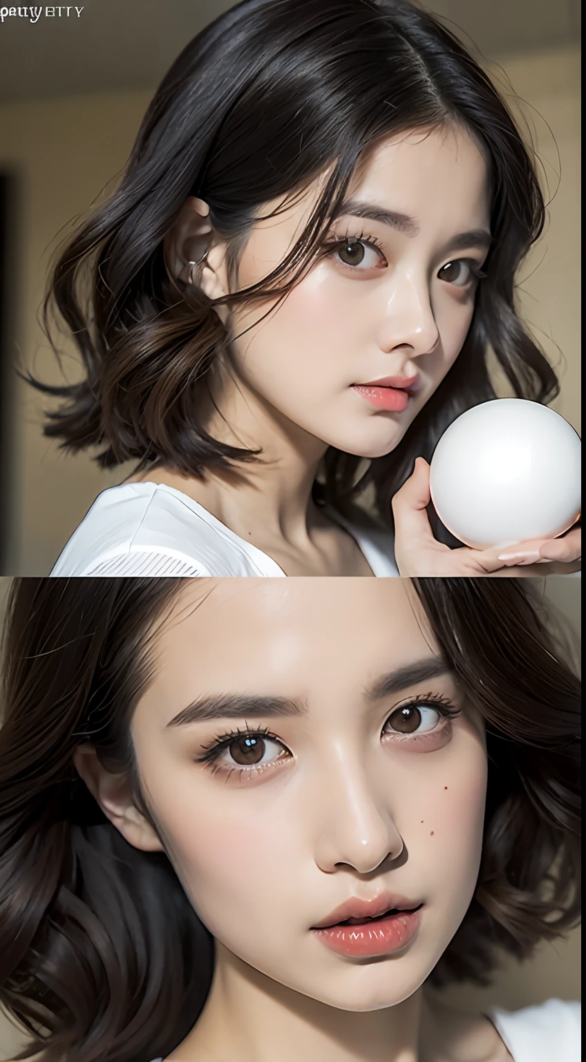 mix4、(8K、Raw photography、beste-Qualit、masterpiece:1.2)、(realisitic、a photorealistic:1.37)、1girl in、cute little、A city scape、natta、Sateen、Wetty、profesional lighting、photon maping、Radio City、physically-based renderingt、Gradient Brunette Hair、short curly hair、a handsome、Girly、White Ball Set、superior image quality、high - res、1080p、(Clear face)、(Detailed face description)、(Detailed hand description)、(masuter piece)、(Exquisite CG)、 extreme light and shadows、masterpiece、abundant detail、(Exquisite facial features)、(Top image quality)、(masterpiece)、(Eye of Detail)、Looking forward to your eyes