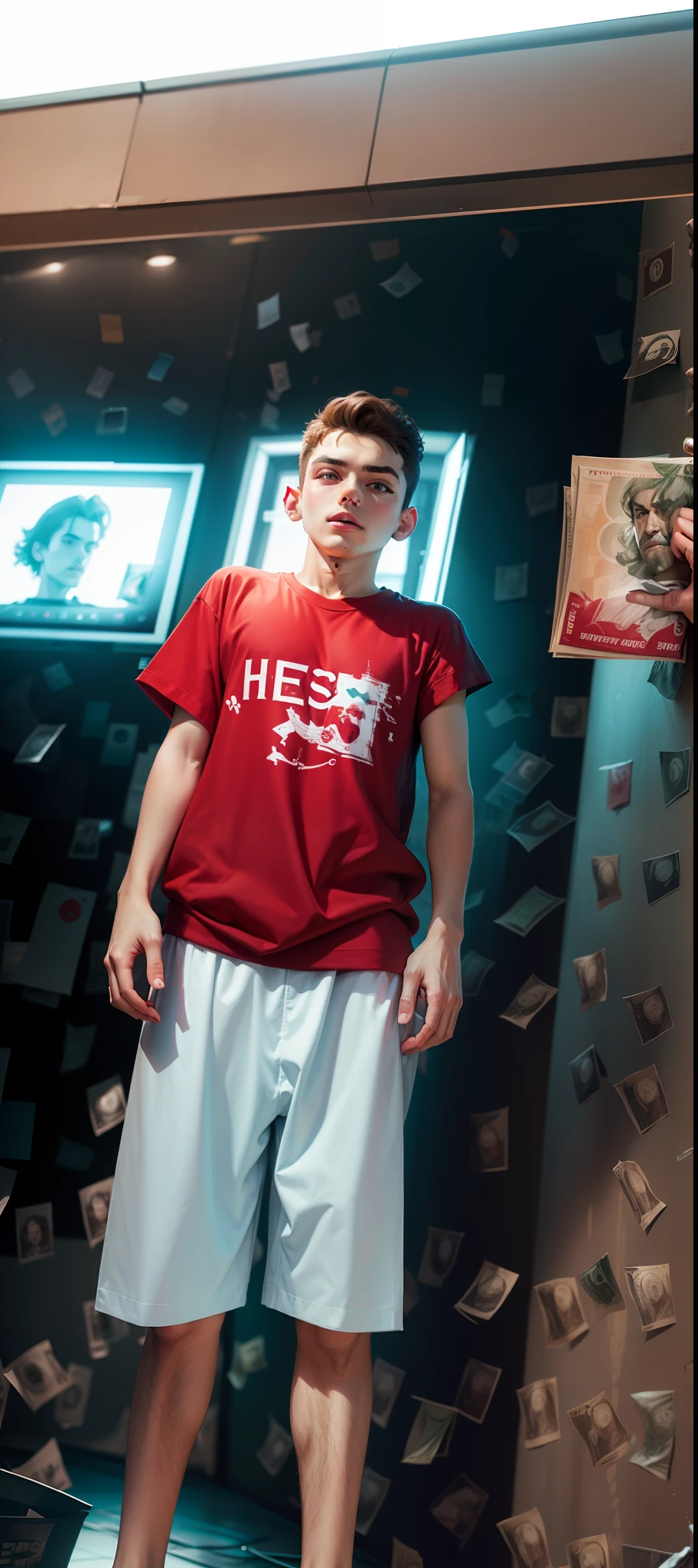 Background money heist dress boy with led t shirts