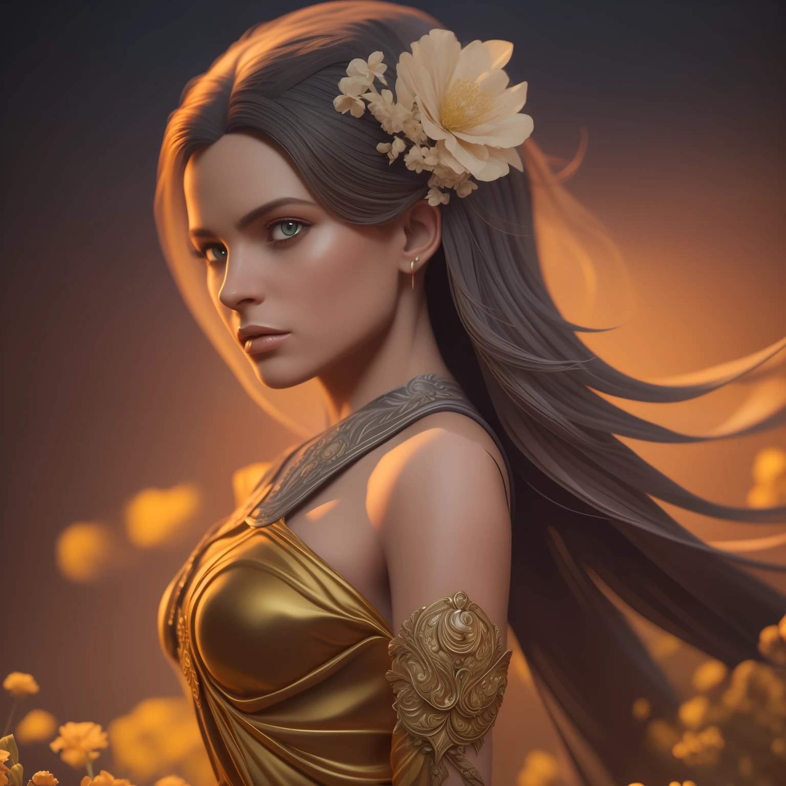 woman and flowers, ultra detailed artistic photography, midnight aura, night sky, dreamy, glowing, backlit, glamour, glimmer, shadows, oil on canvas, brush strokes, smooth, ultra high definition, 8k, unreal engine 5, ultra sharp focus, art by alberto seveso, intricate artwork masterpiece, ominous, matte painting movie poster, golden ratio, intricate, epic,  highly detailed, vibrant, production cinematic character render, ultra high quality model