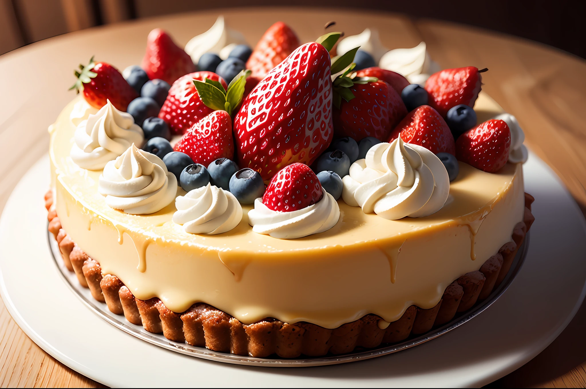 a cake strawberries Ichigo pear Pears cream-colored Heavy cream melons fruits Fruit tart Vines grapefruit