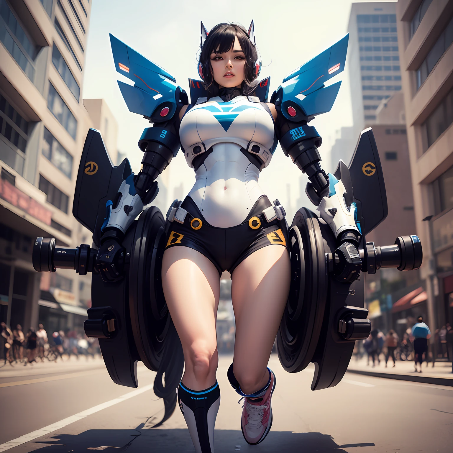 in mecha style,athletic sneakers --auto