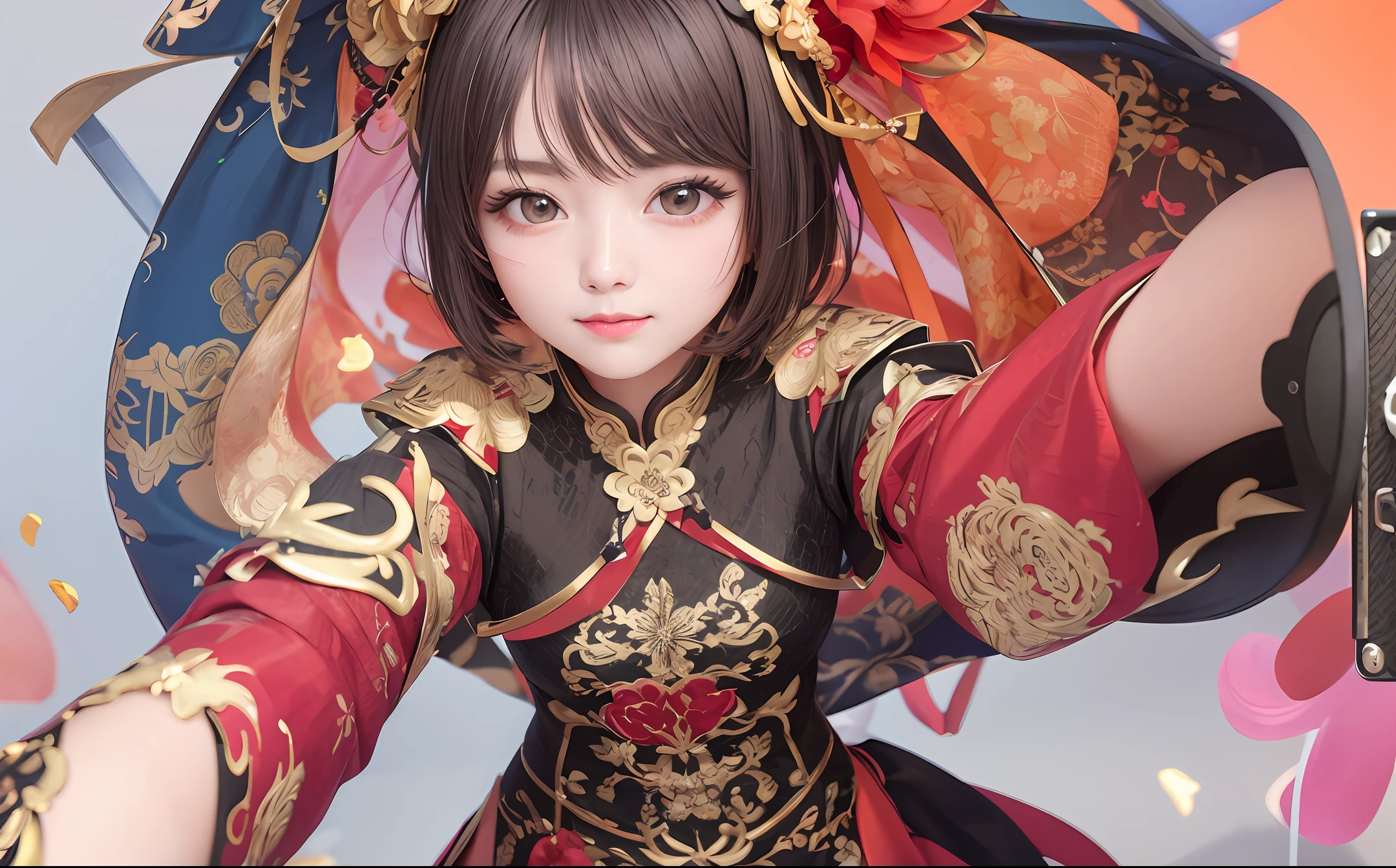 a close up of a woman taking a selfie with a camera, tiktok video, 8k selfie photograph, Weibo, tiktok, live footage, face with artgram, She is facing the camera, low quality video, 480p, 4 8 0 p, Ruan cute vtuber, xintong chen, Li Zixin, selfie of a young woman