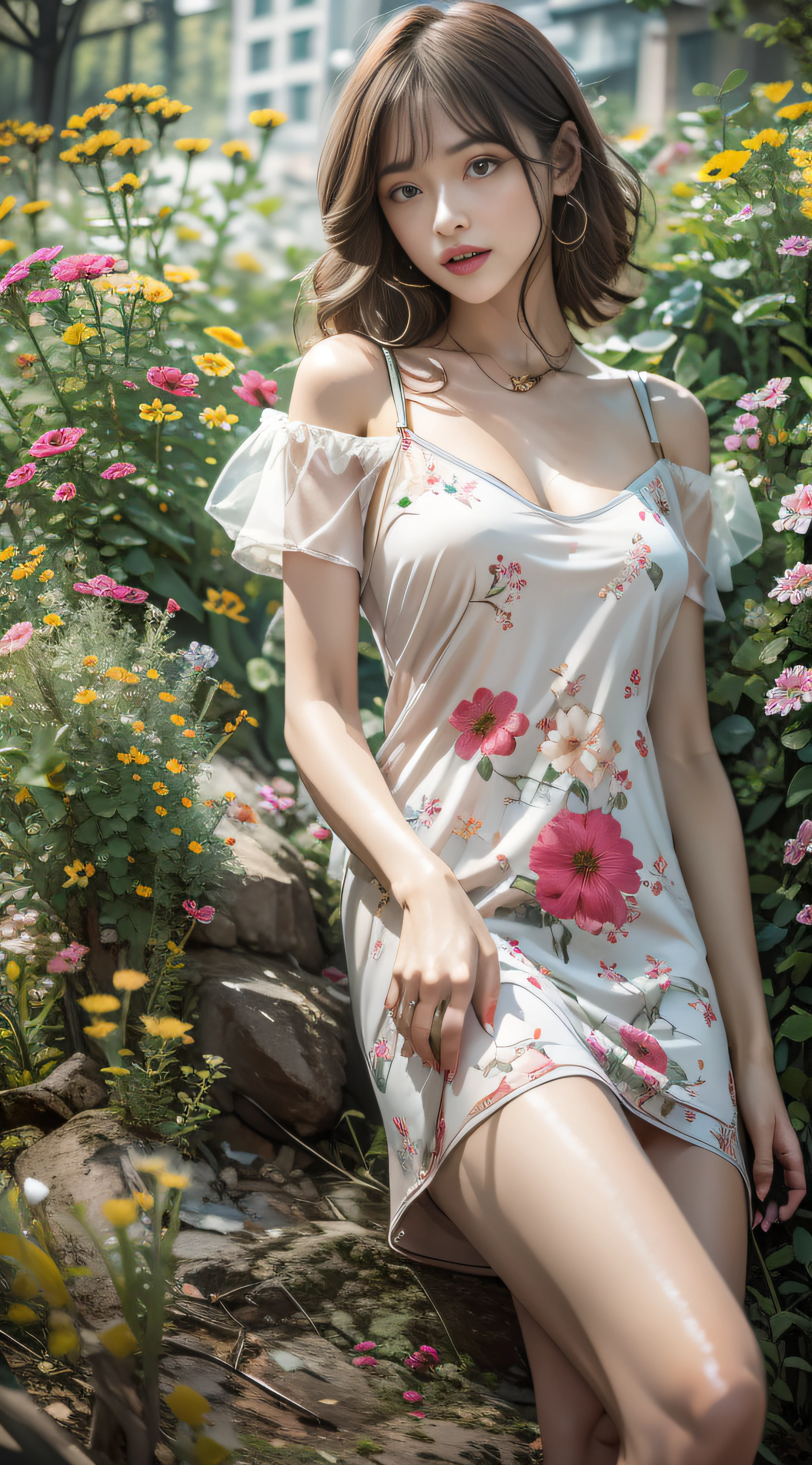 Vintage floral slip dress woman gentle