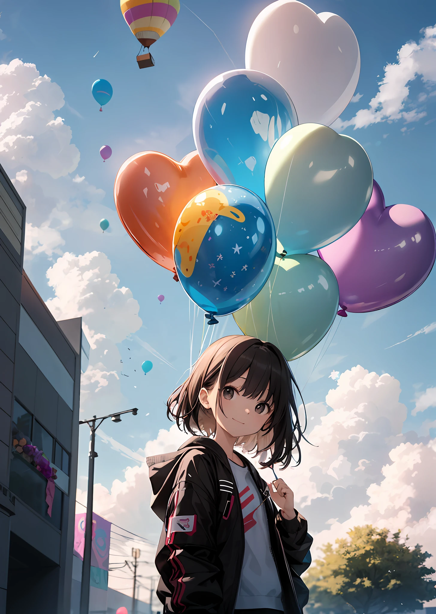 Balloons、It is a colorful object floating in the sky。Children happily chase and play when they see balloons。Balloons、It is a symbol of freedom and dreams。
one day、One girl bought a balloon。Girl with balloon in hand、I went to the park。The girl flew a balloon into the sky。Balloons rise into the sky、Hidden by clouds。The girl saw off the balloon。
The girl even after the balloon was hidden in the clouds、We played in the park for a while。When you're done playing、I went home。When the girl returns home、It reminded me of balloons。The girl was glad that the balloon flew into the sky。
The girl did not forget the balloon。Balloons、It remained in the girl's heart forever。
The girl even after she becomes an adult、I didn't forget about the balloons。When the girl sees the balloon、It reminded me of childhood memories。Girl looks at balloons、It made me feel happy。
Balloons、It is a symbol of freedom and dreams。Balloons、It brightens our hearts.。