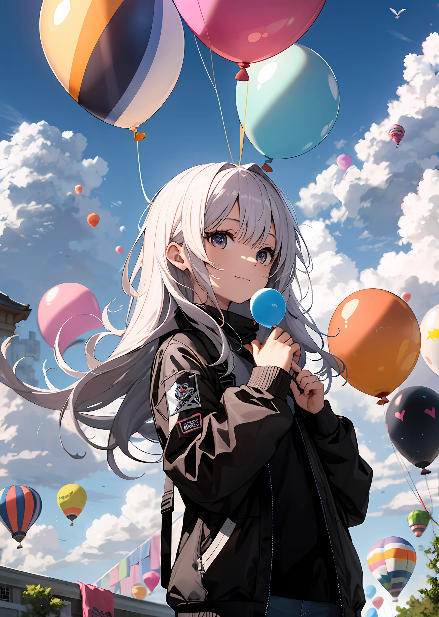 Balloons、It is a colorful object floating in the sky。Children happily chase and play when they see balloons。Balloons、It is a symbol of freedom and dreams。

one day、One girl bought a balloon。Girl with balloon in hand、I went to the park。The girl flew a balloon into the sky。Balloons rise into the sky、Hidden by clouds。The girl saw off the balloon。

The girl even after the balloon was hidden in the clouds、We played in the park for a while。When you're done playing、I went home。When the girl returns home、It reminded me of balloons。The girl was glad that the balloon flew into the sky。

The girl did not forget the balloon。Balloons、It remained in the girl's heart forever。

The girl even after she becomes an adult、I didn't forget about the balloons。When the girl sees the balloon、It reminded me of childhood memories。Girl looks at balloons、It made me feel happy。

Balloons、It is a symbol of freedom and dreams。Balloons、It brightens our hearts.。