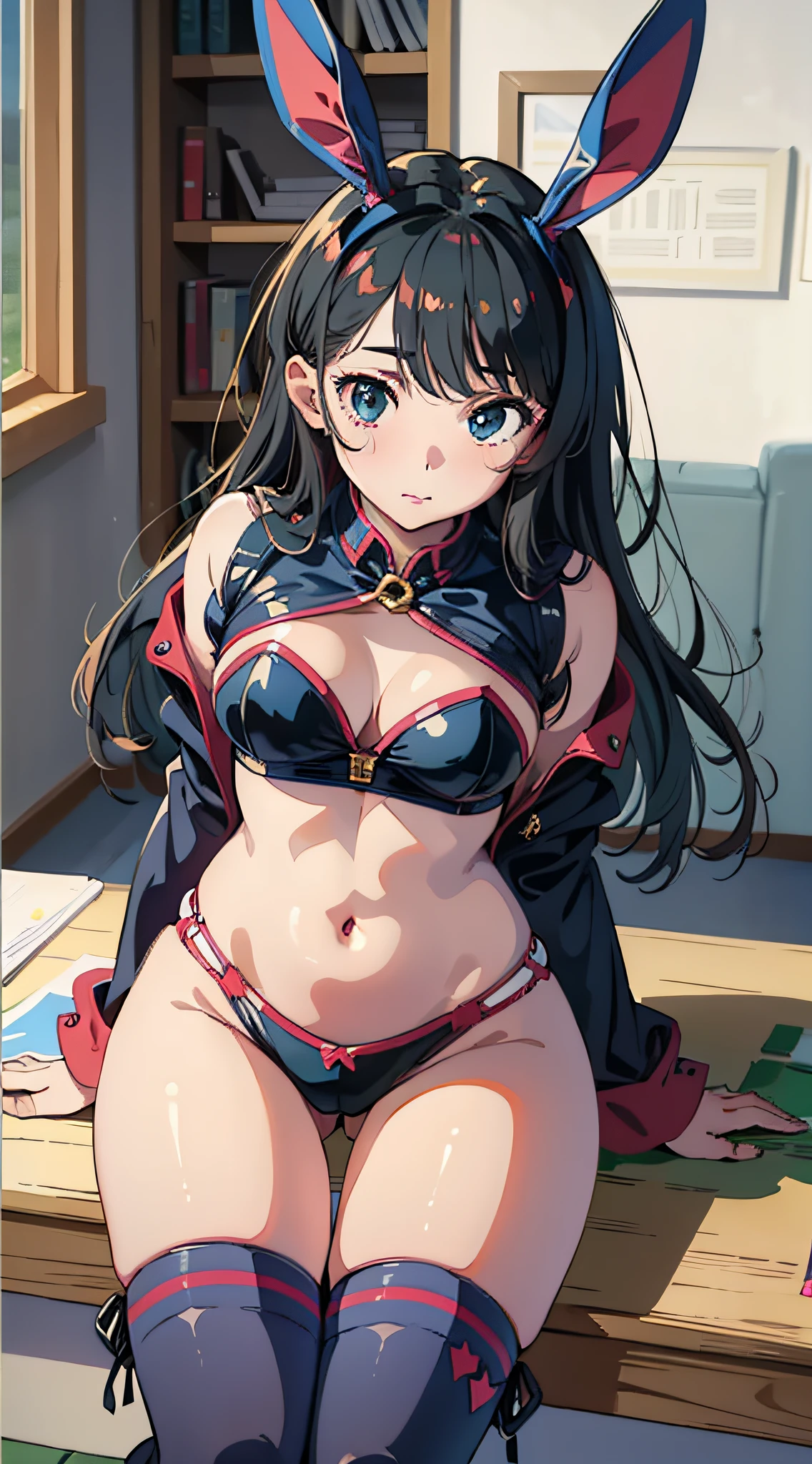 1girl, ((masterpiece, best quality:1.4)), reverse bunny girl:1.4, best anatomy, unique, bubblegum, plushies