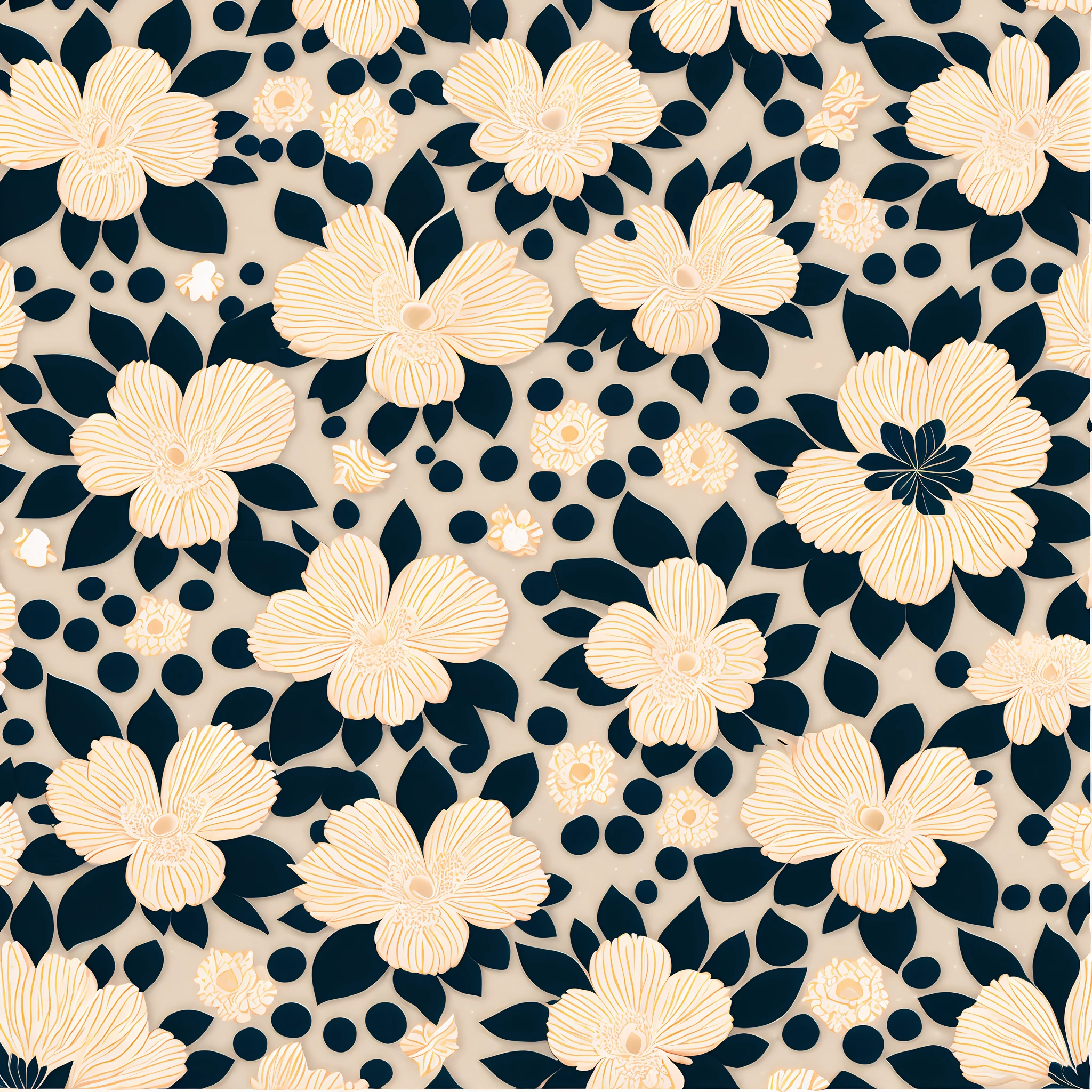 Seamless, vibrant floral patterns make a visually stunning masterpiece with clean and minimal style rendered in high resolution over a white background for the best possible quality. --tile --auto
