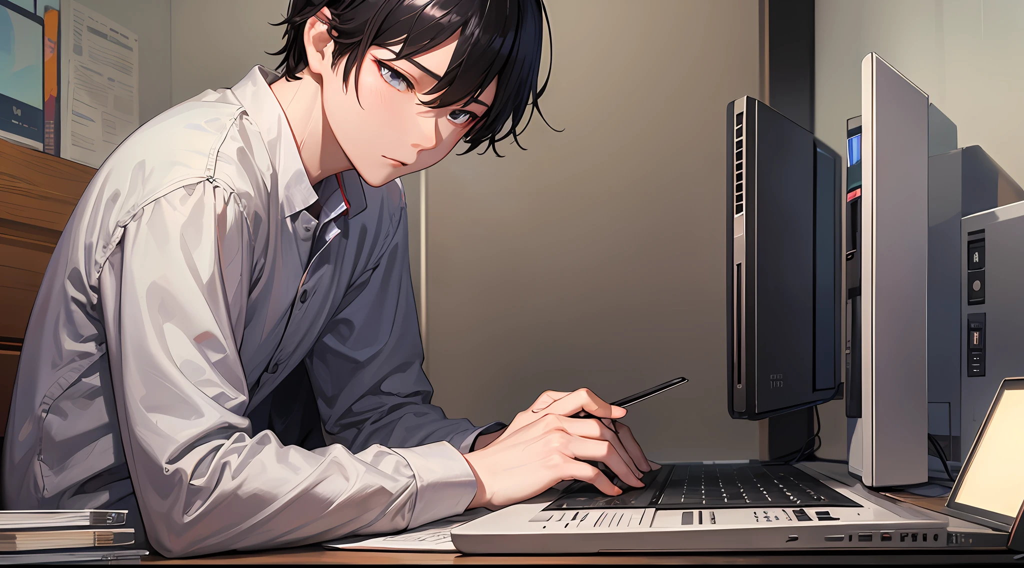 Jiang Chen was lying in front of the computer desk,Rubbing his head in pain,Eyes are foggy。He looked around blankly,Seems a little confused。