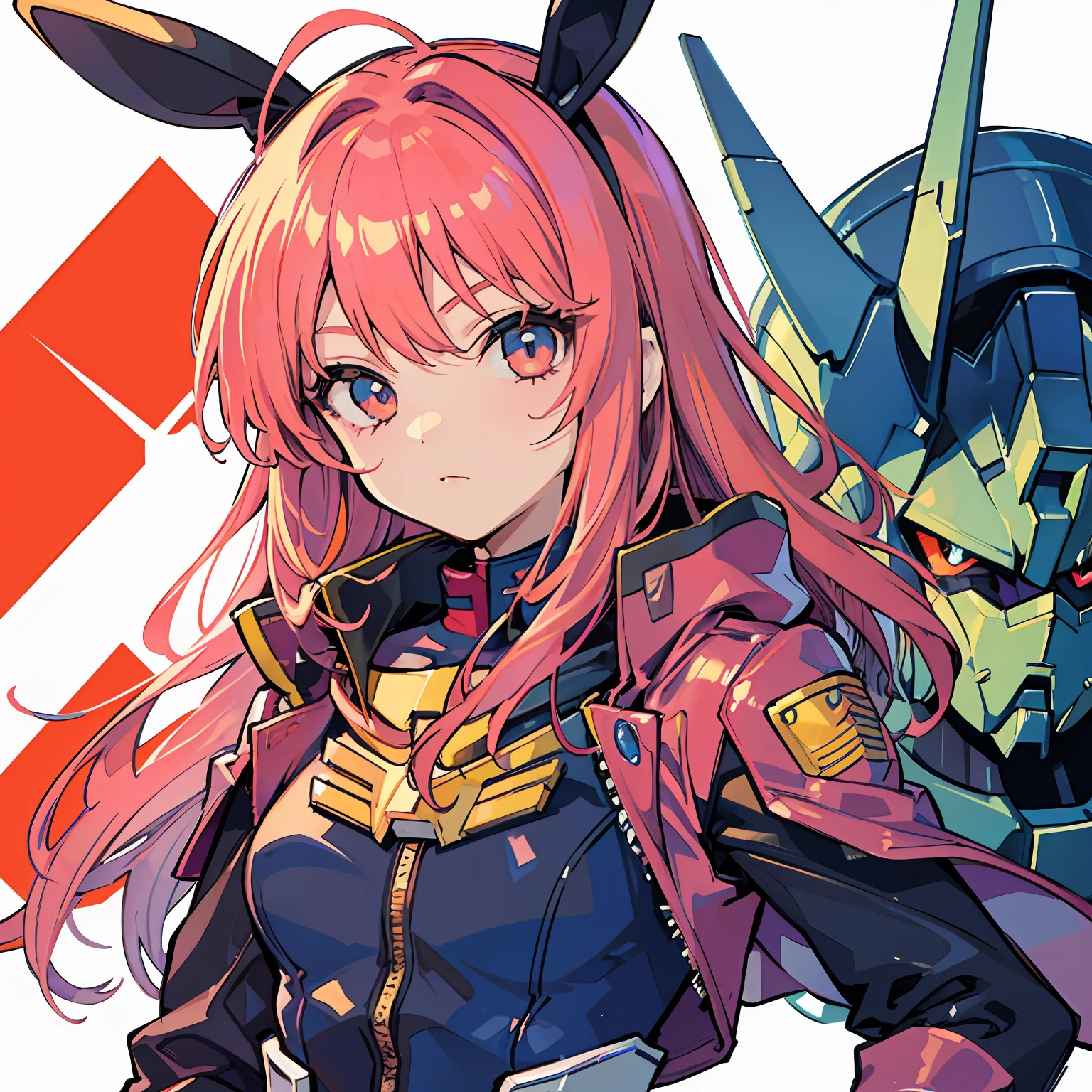 Rabbit-eared girl Char Aznable Gundam Mask on the face