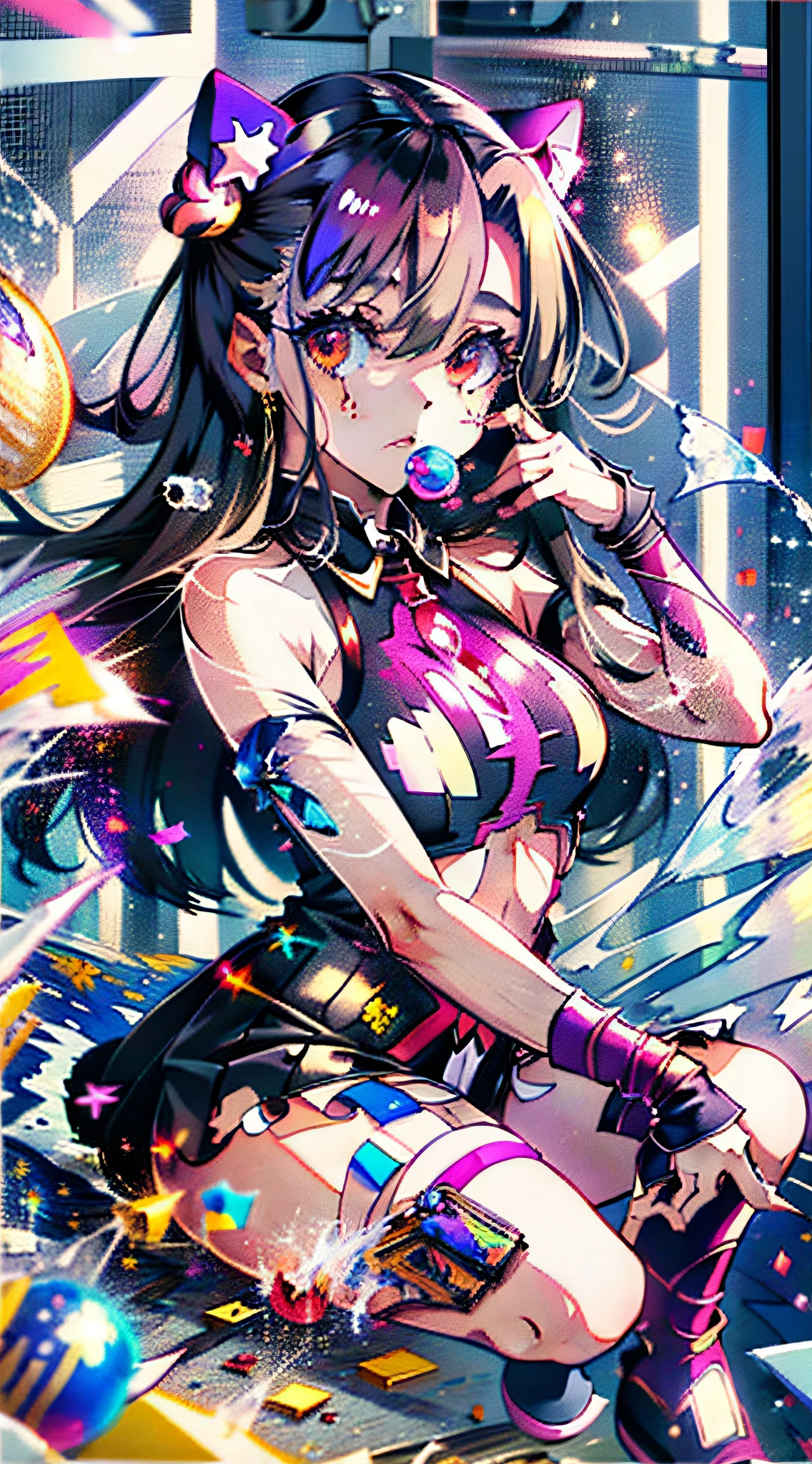 1girl, ((masterpiece, best quality:1.2)), reverse bunny girl:1.6, best anatomy, unique, bubblegum, plushies