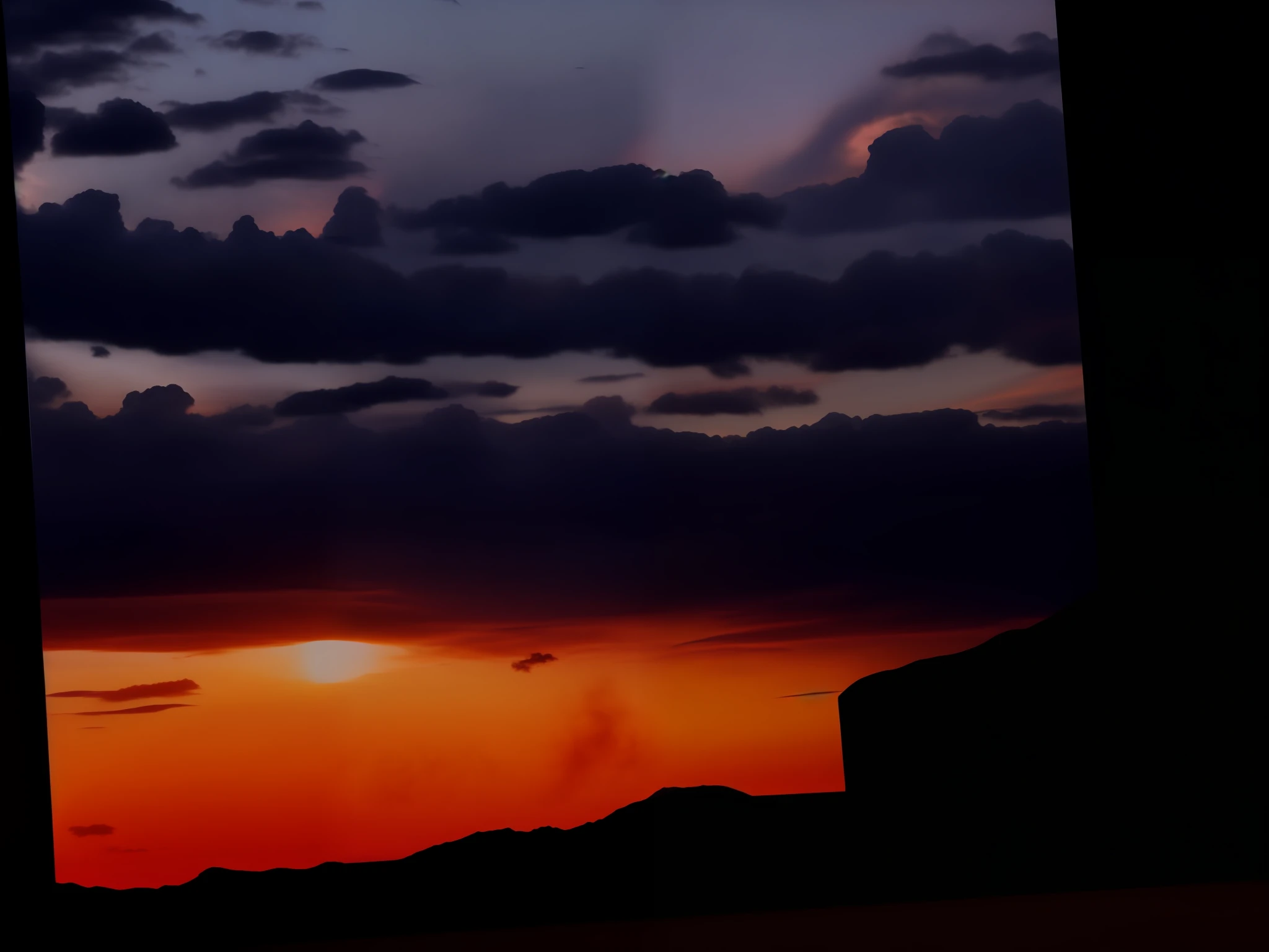 The sunset burns the clouds,Present reality in a virtual engine,4K quality photos,lindo cenario。