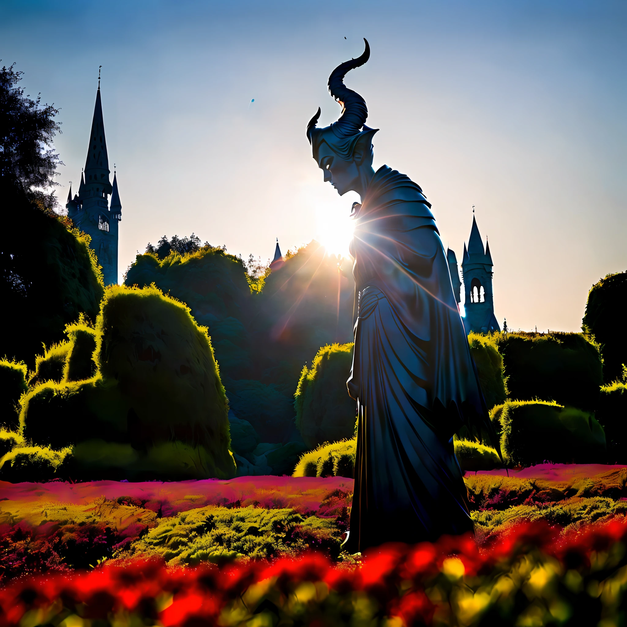 Imposing statue of Maleficent