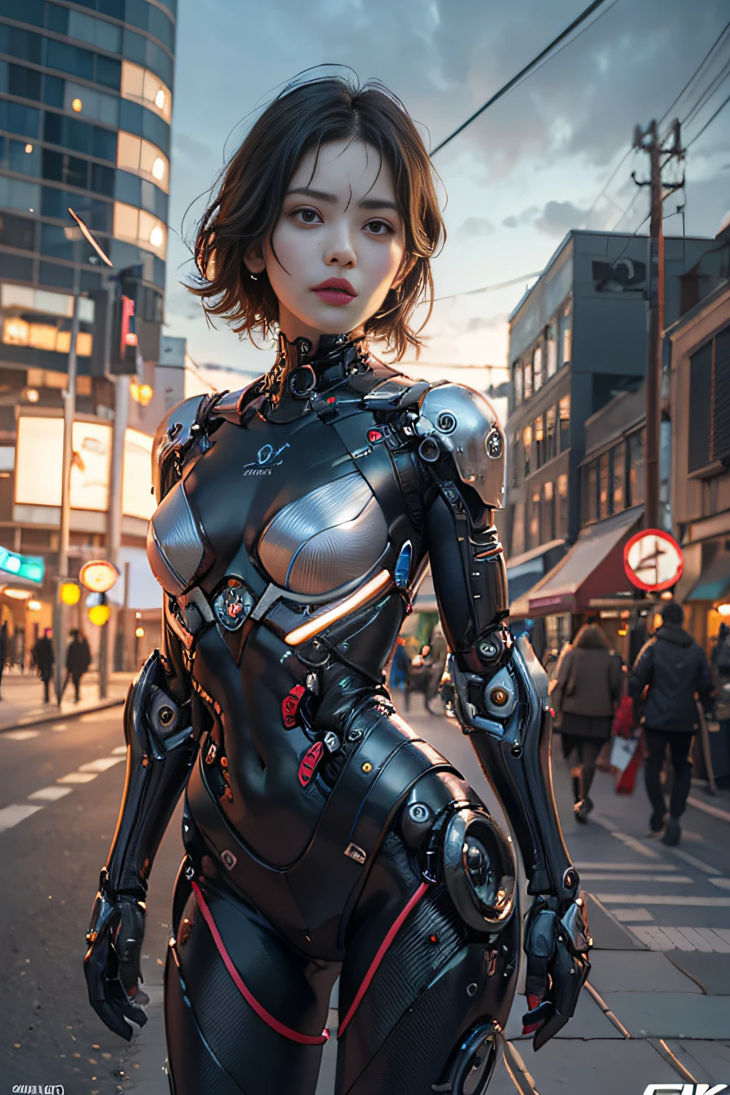 Complex 3d rendering super detailed porcelain female cyborg, 1girl, (natural skin texture, realistic eye details: 1.2), robot parts, beautiful soft light, edge light, vibrant details, luxury cyberpunk, surreal, anatomy, facial muscles, cable wire, microchip, elegant, beautiful background, octane rendering, apple style, 8k, best quality, masterpiece, illustration, extremely refined and beautiful, CG, unity, wallpaper, (realistic, Realism: 1.2), amazing, fine details, masterpiece, best quality, official art, extremely detailed CG Unity 8k wallpaper, incredibly ridiculous, sexy robot, mechanical skeleton, robot, surrealism, apocalyptic wasteland, (high-tech prosthetics: 1.2), fluffy short black hair, perfect body, navy blue glowing cyber ship