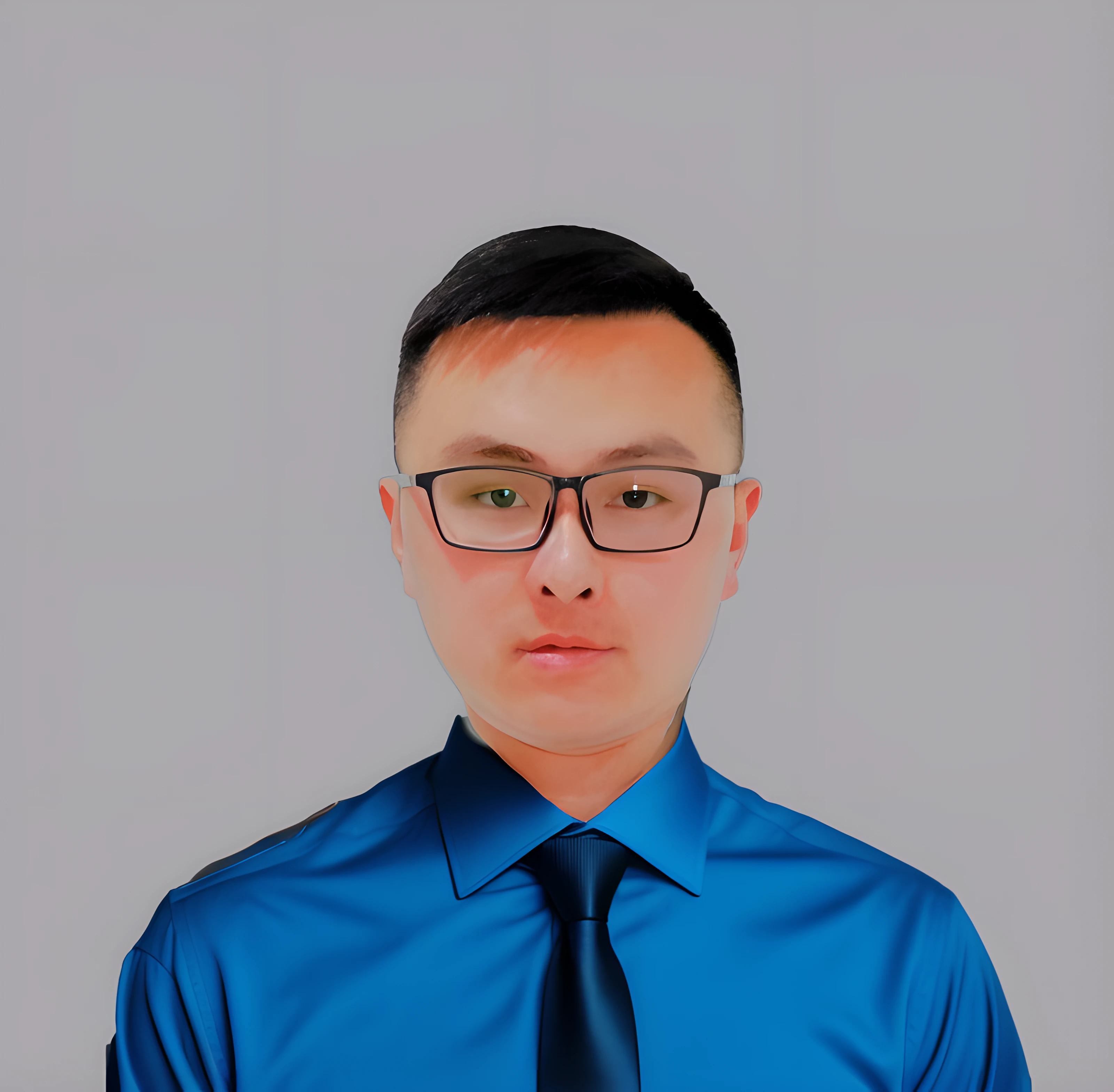 Man in blue shirt and glasses tie, professional picture, professional profile picture, Professional profile photo,