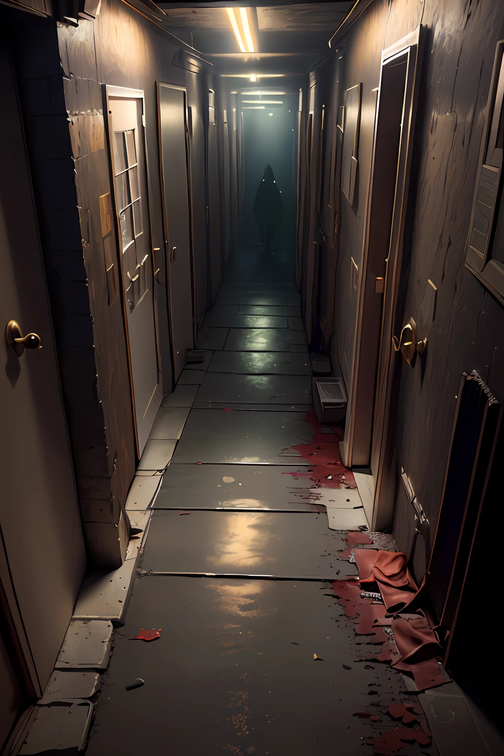 masks，blood stain，lamplight@Break into the door 2