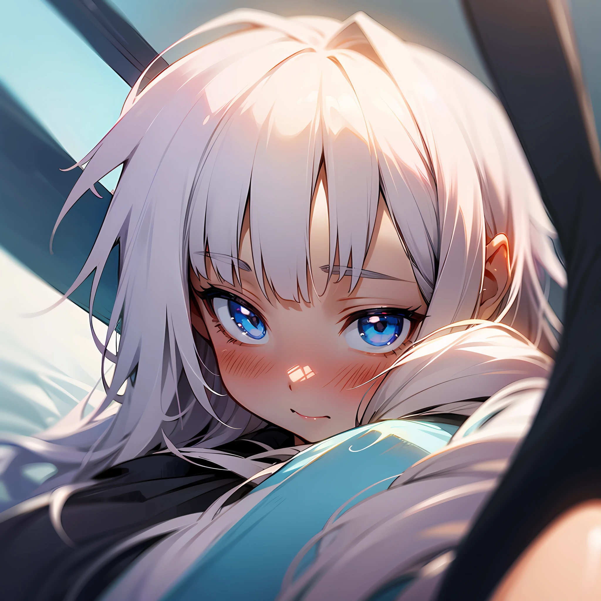 White hair, beautiful girl, loli, blushing --auto
