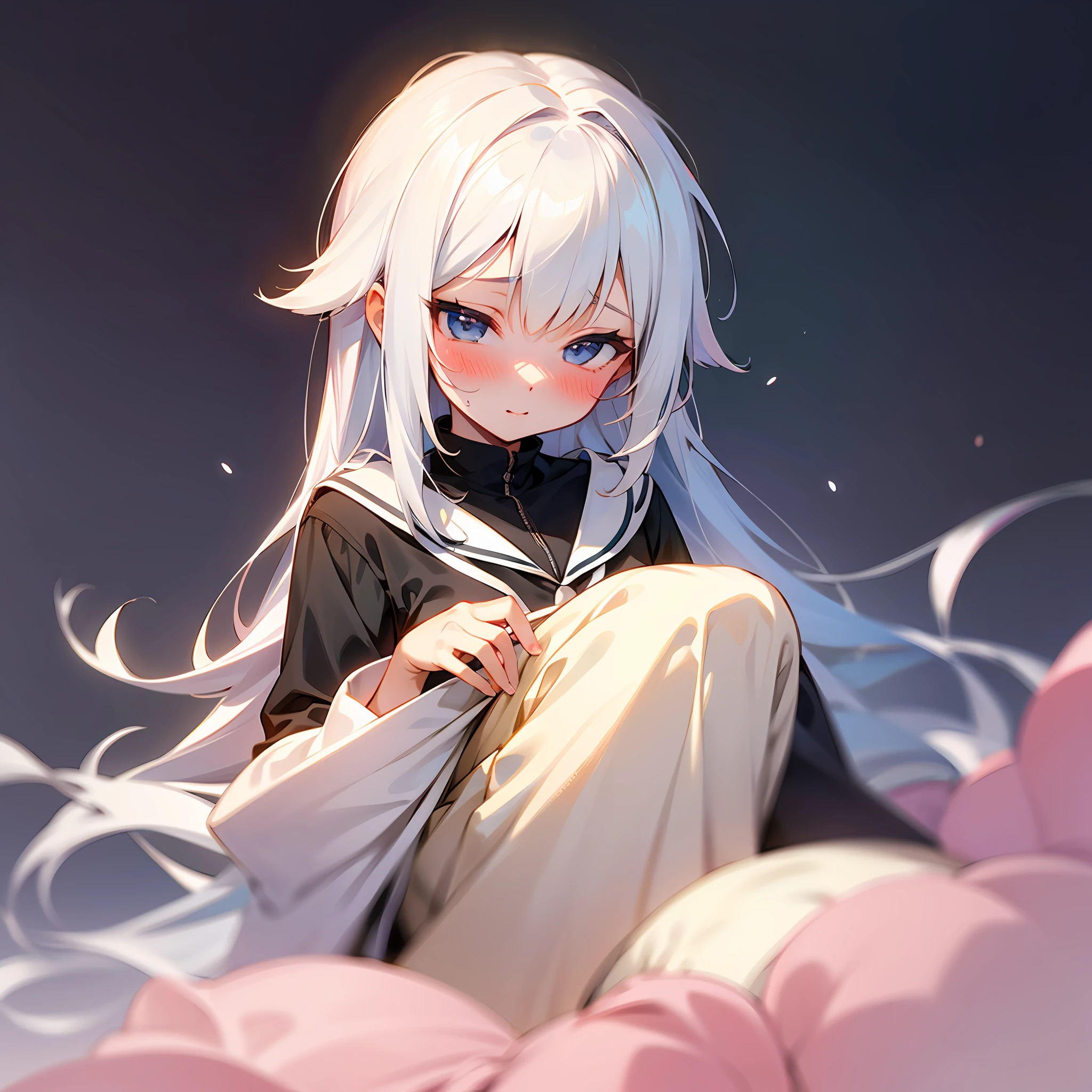 White hair, beautiful girl, loli, blushing --auto