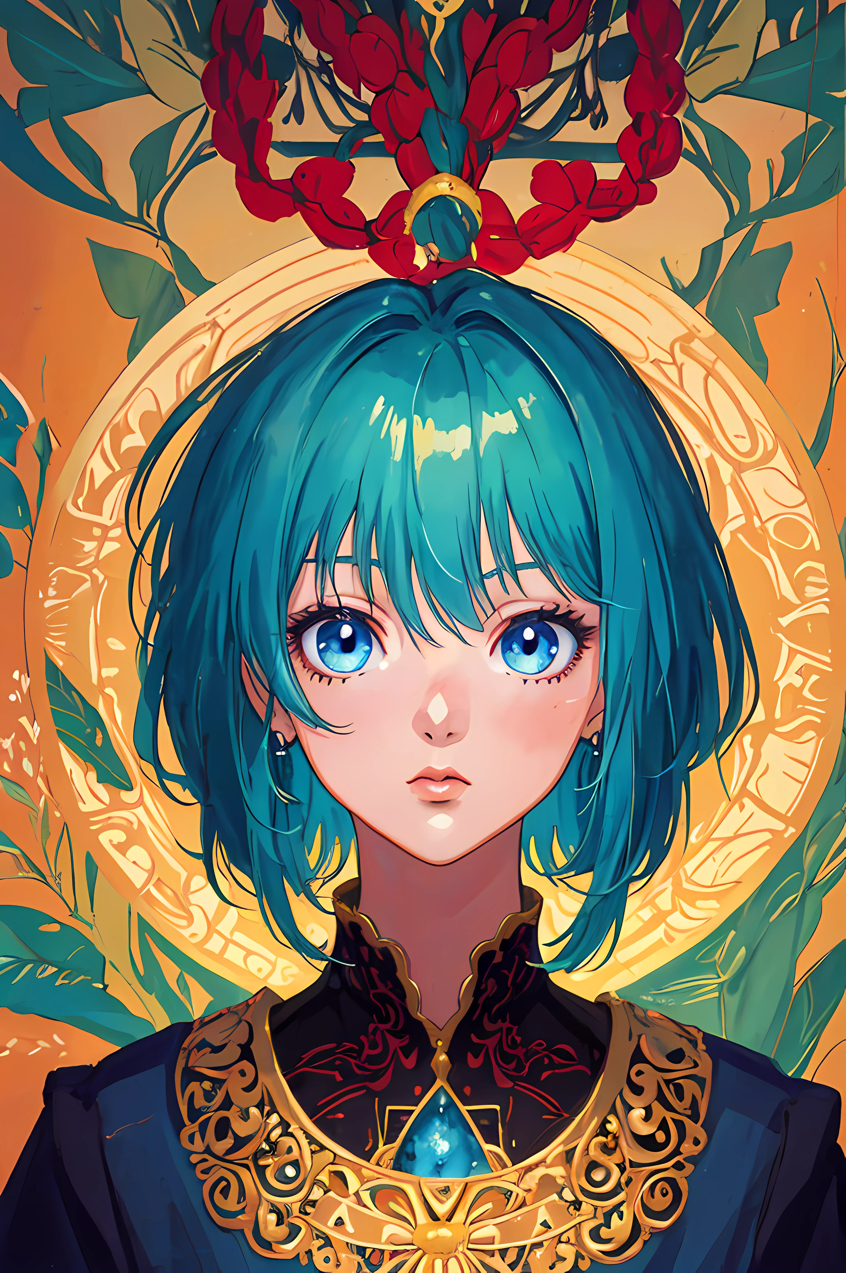 potrait,half body, a girl, anime illustration, cover art, 90s,color splash,detailed eyes, Perfect features, (masterpiece), (best quality:1.4), absurdres, moist skin, shiny skin, glossy skin, (masterpeace, best quality, good quality:1.4), masterpiece, intricate details