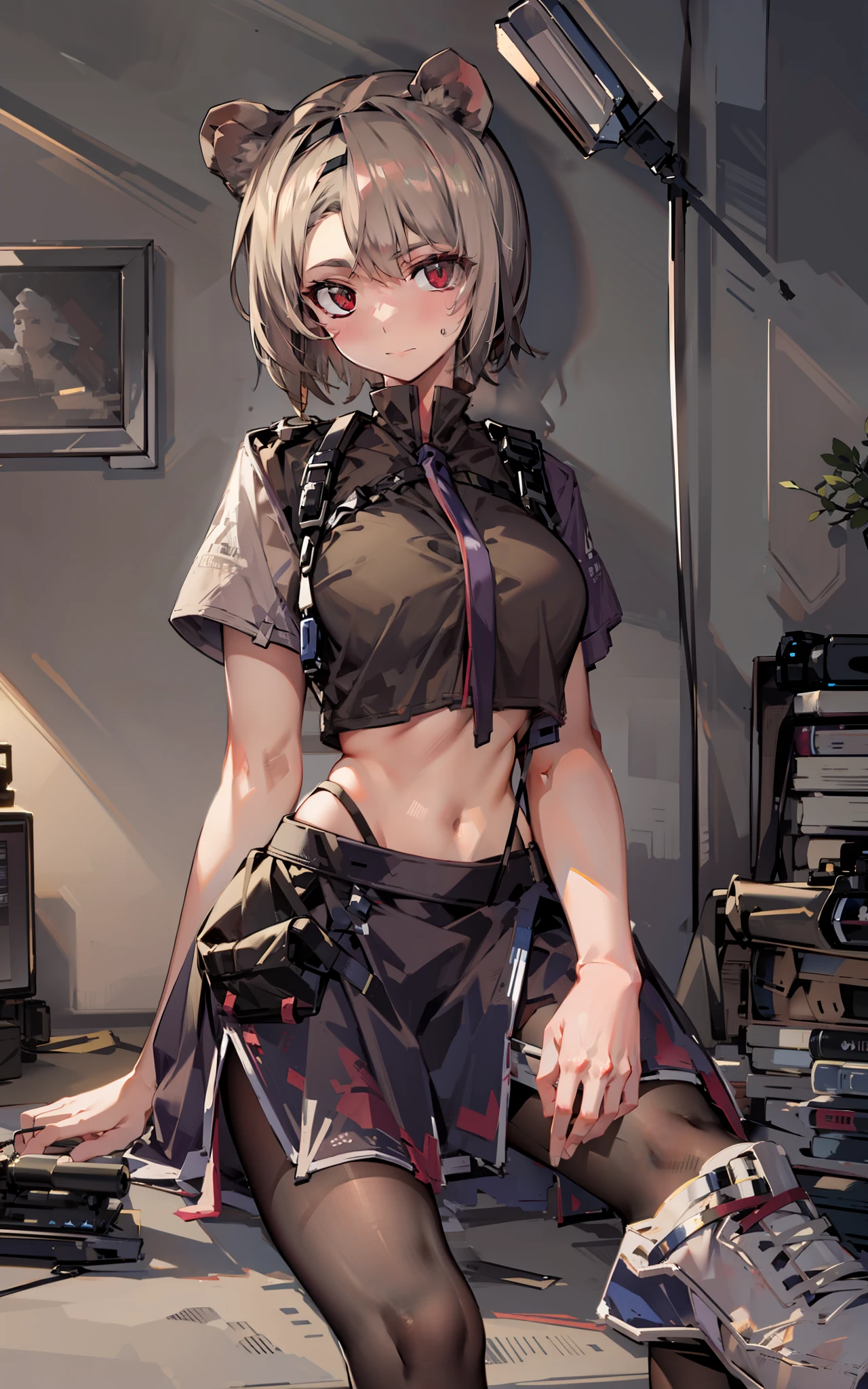 Revelation,looking to the camera,Charming figure,The breasts are slightly larger and exposed