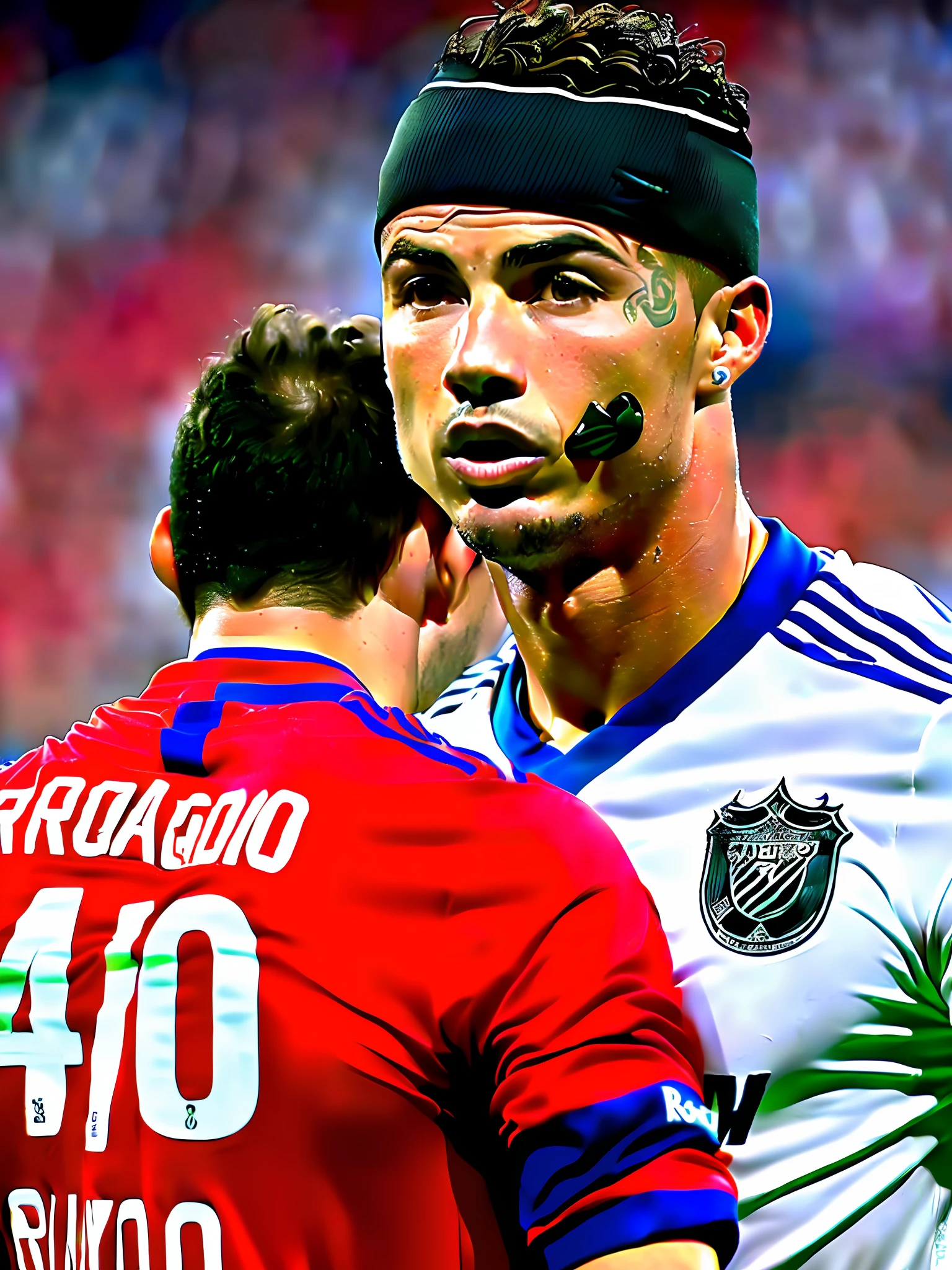 Cristiano Ronaldo with the shirt of the flamengo team high definition