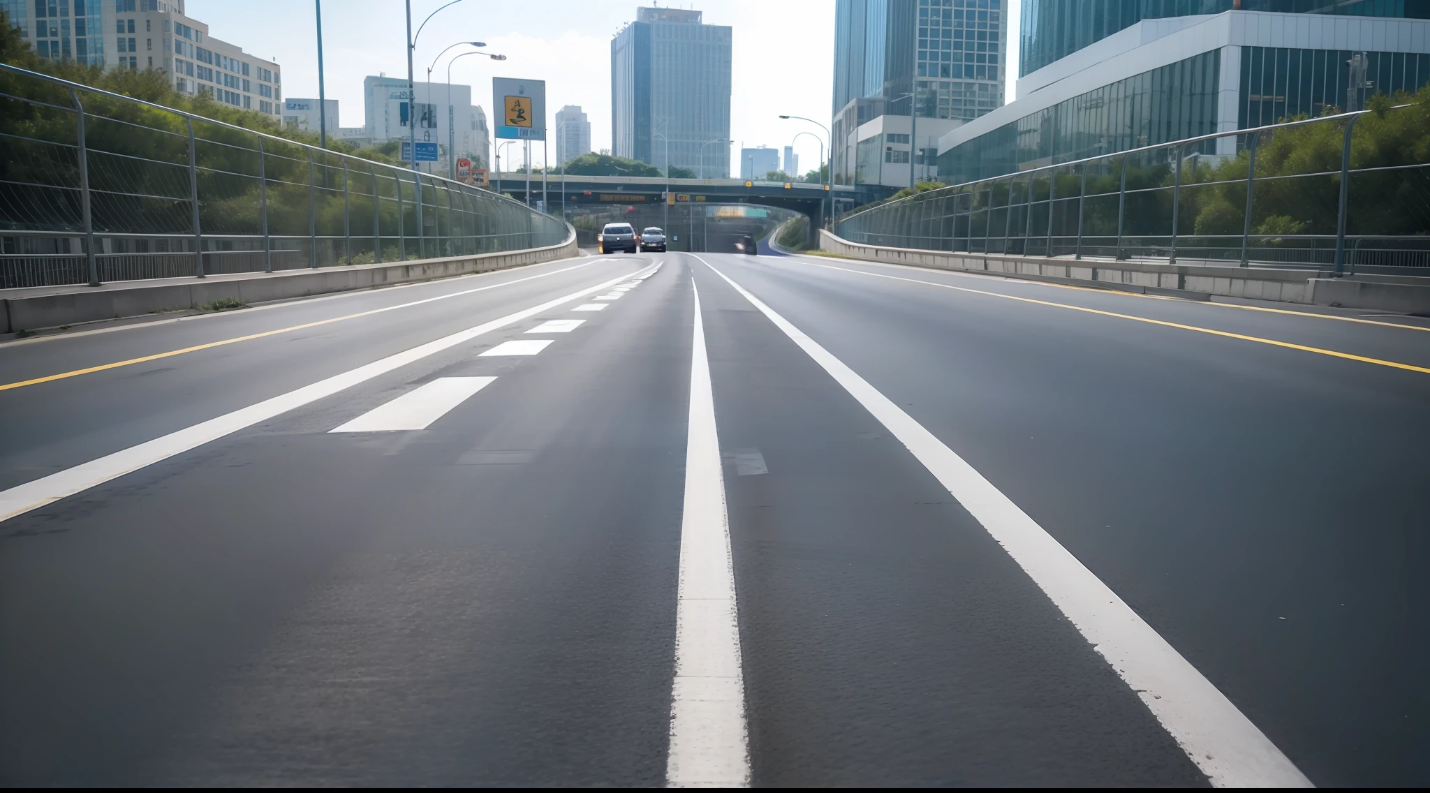 Future city scenic highway,Asphalt pavement,A close-up of a highway,Live photos,8K,Kodak,shutter inventory