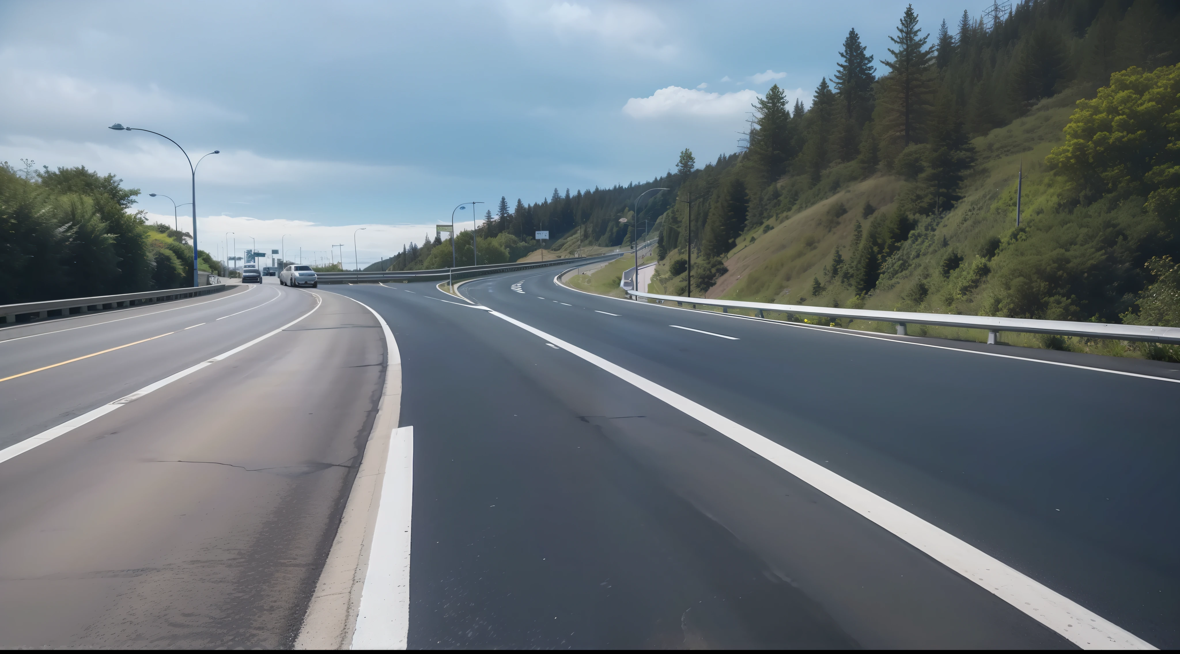 Future city scenic highway,Asphalt pavement,A close-up of a highway,Live photos,8K,Kodak,shutter inventory