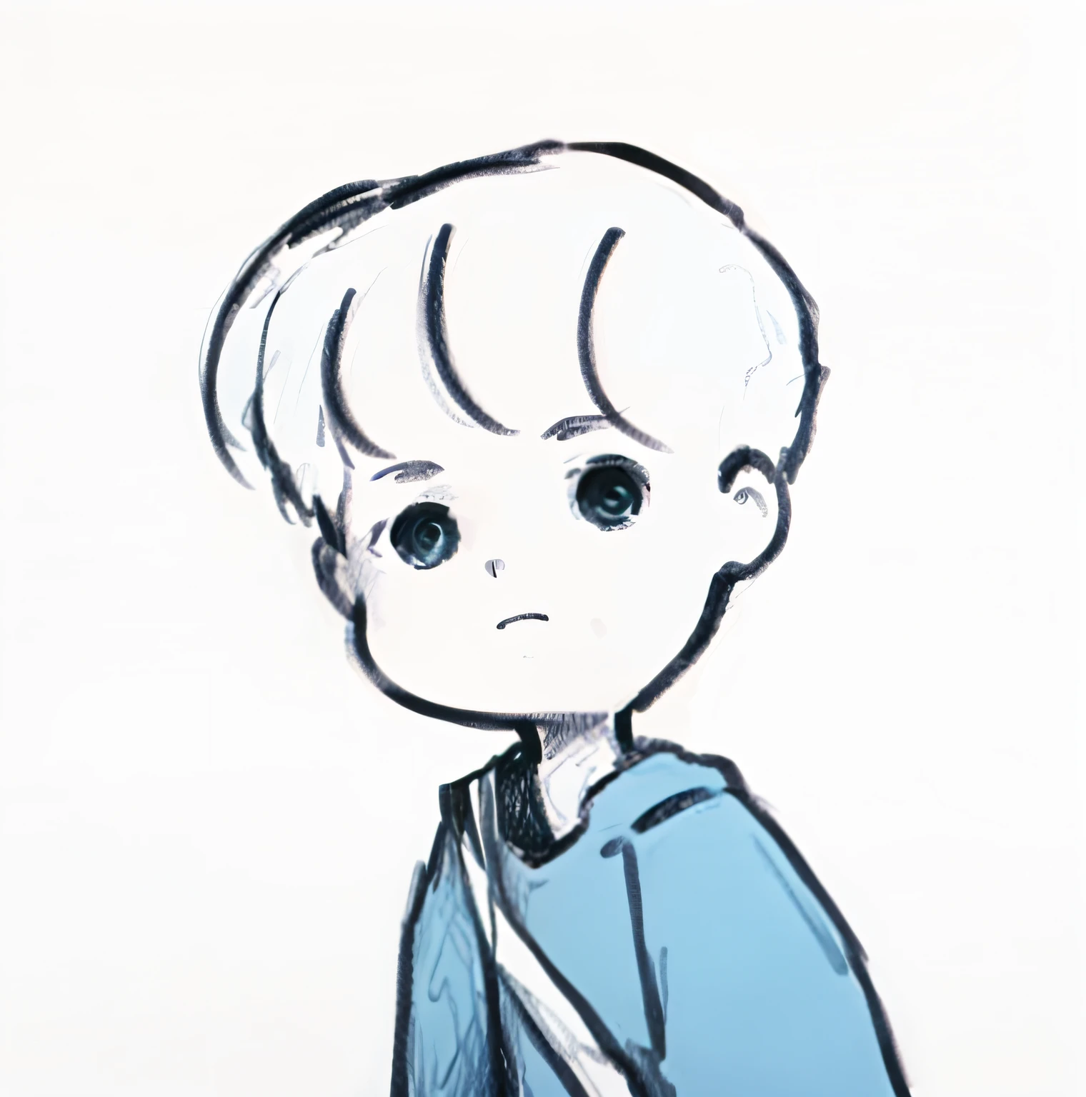 drawing of a boy with a broken arm and a bandage, with a sad expression, accurate jimin face, Cartoon Cute, park jimin, kim doyoung, he has an elongated head shape, rotoscoped, he is sad, inspired by Bian Shoumin, boy thin face, cute character, boy with neutral face, resin, he has a devastated expression --auto