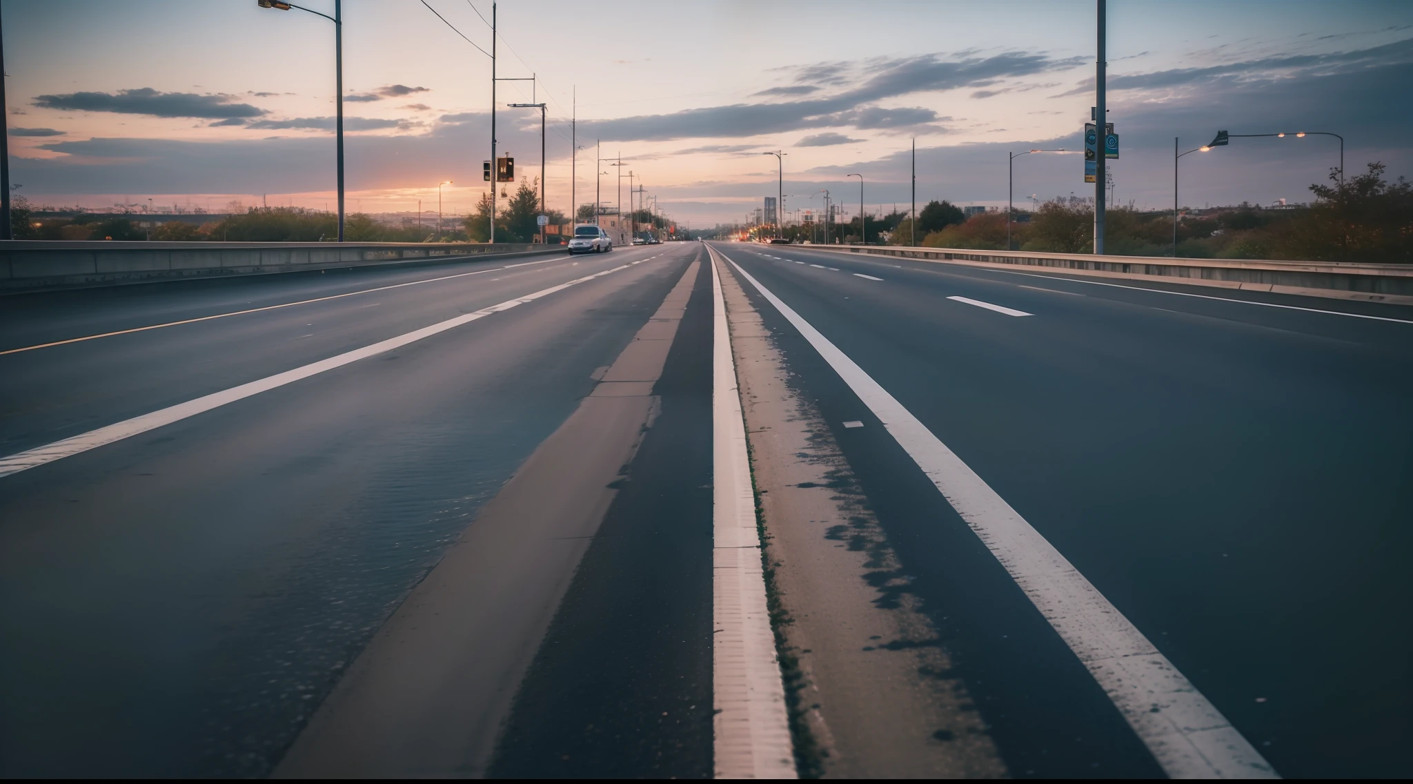 Future city scenic highway,Asphalt pavement,A close-up of a highway,Live photos,8K,Kodak,shutter inventory