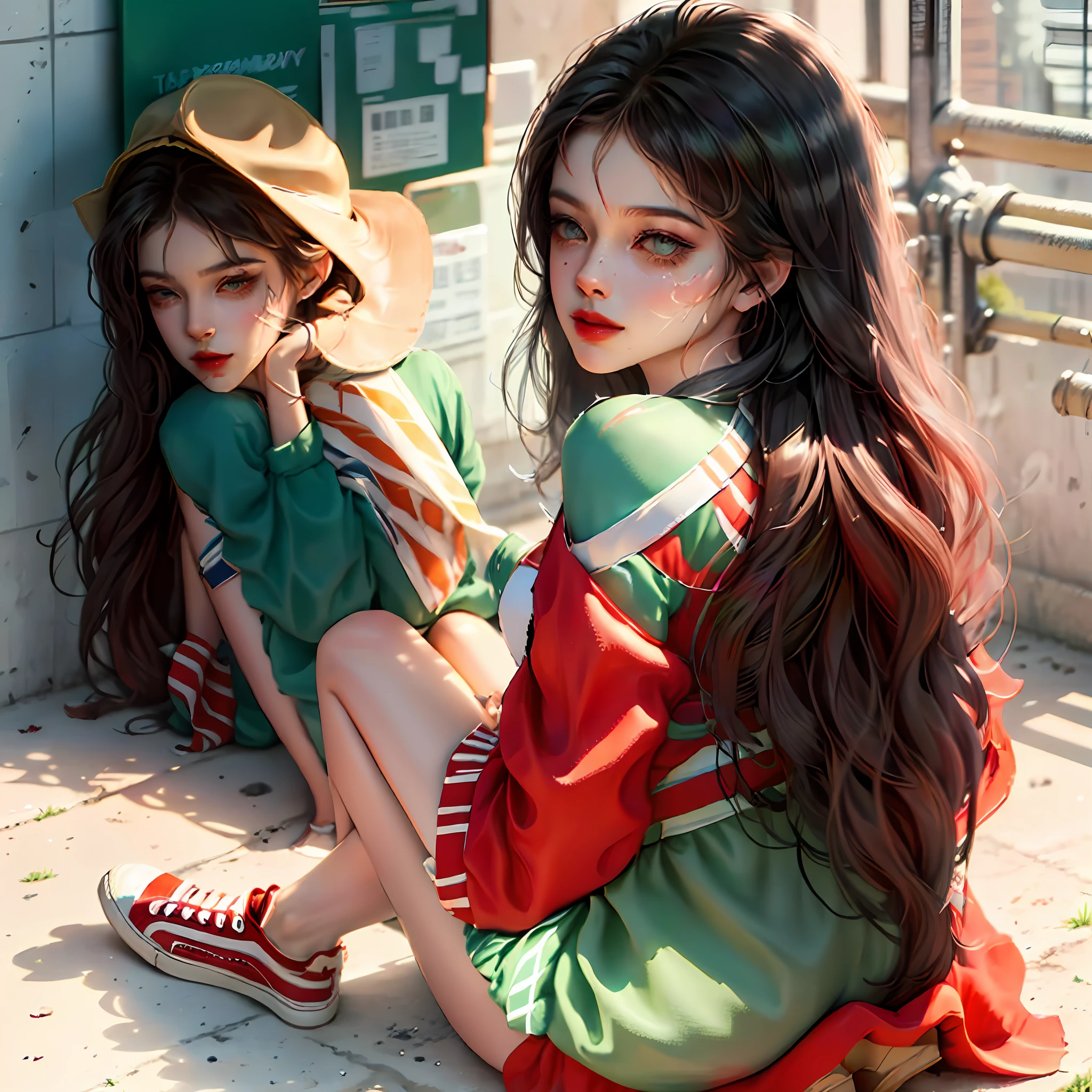 1 girl is taking to lavatory,looks away,are standing,greeneyes,embarressed,Be red in the face,canvas shoe, school uniformss,Keep one's mouth shut,Close-up of feet,the street(The girl is peeing herself:1.4) --auto