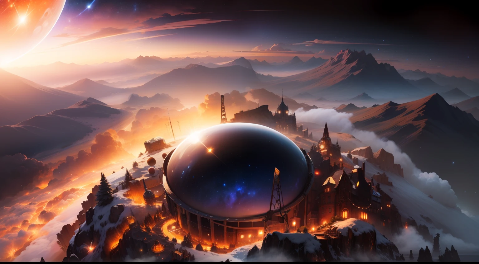 Spherical telescope vast, starry sky wonderful --auto