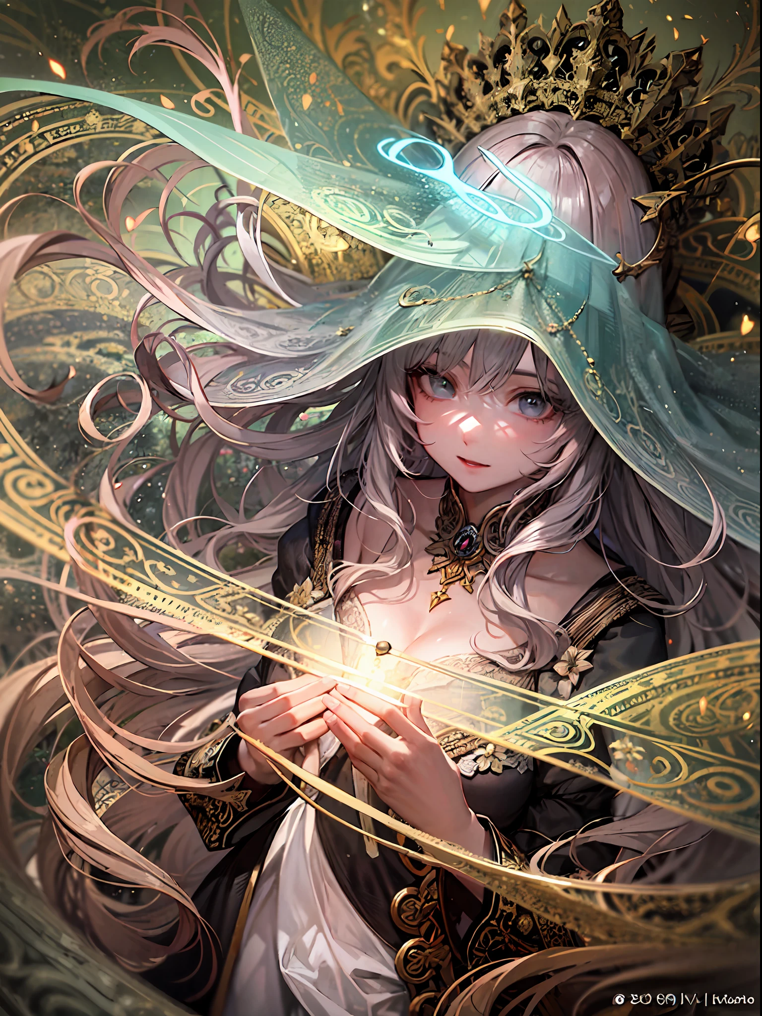(Master Masterpiece、beste Quality、highestres、offical art、Beautifully Aesthetic:1.2)、(Master Masterpiece、beste Quality、beste Quality、offical art、Beautifully Aesthetic:1.2)、(Master Masterpiece、beste Quality、beste Quality、offical art、Beautifully Aesthetic:1.2)、(1girls:1.3)、extremely detail、(Fractal Art:1.3)、colorfully、Supreme Details、「Enchanting witch from another world」This painting titled、It depicts a captivating beautiful witch manipulating magic in the castle gardens without limits。The castle spreads out、The garden there is、It creates an atmosphere as if a door to another world has appeared..。
Standing at the center is、Beautiful witch in a sophisticated dress。His face is meticulously drawn.、He has a profound expression on his face, as if he strongly wishes for something.。In her hand is a luxurious wand.、From that wand is emitting mighty magical powers。 The magic cast is、It was released as an explosive force from the tip of the wand.、The energy that reverberates through the garden as a beam of colorful light is very powerful.、A beam of light makes a large trajectory in the sky。
The charm of this painting is、The mighty and enchanting beauty of the witch、ve、It skillfully captures the mystique of the garden.。 、And the witch's facial expressions and movements are very realistic.、It has the power to draw the viewer into the place。
Moreover、the light and shadow production is also stunning。The beam of light emitted by the cane is、Illuminate the gardens and castle、pure、Creates a sense of distance from the visual light source to the witch.。Quality produces realistic images、It can convey visual beauty and story appeal at the same time。
This is、Not only visually appealing works、It is a work that further enriches the visual experience by drawing a story.。 」We are thinking about the theme to the fullest。The images are very realistic and、Very detailed and、Must be a high resolution 16k。Sony F and 24-105mm f / Use a Sony Alpha 4 mirrorless camera with 1G OSS lenses。ISO sensitiv