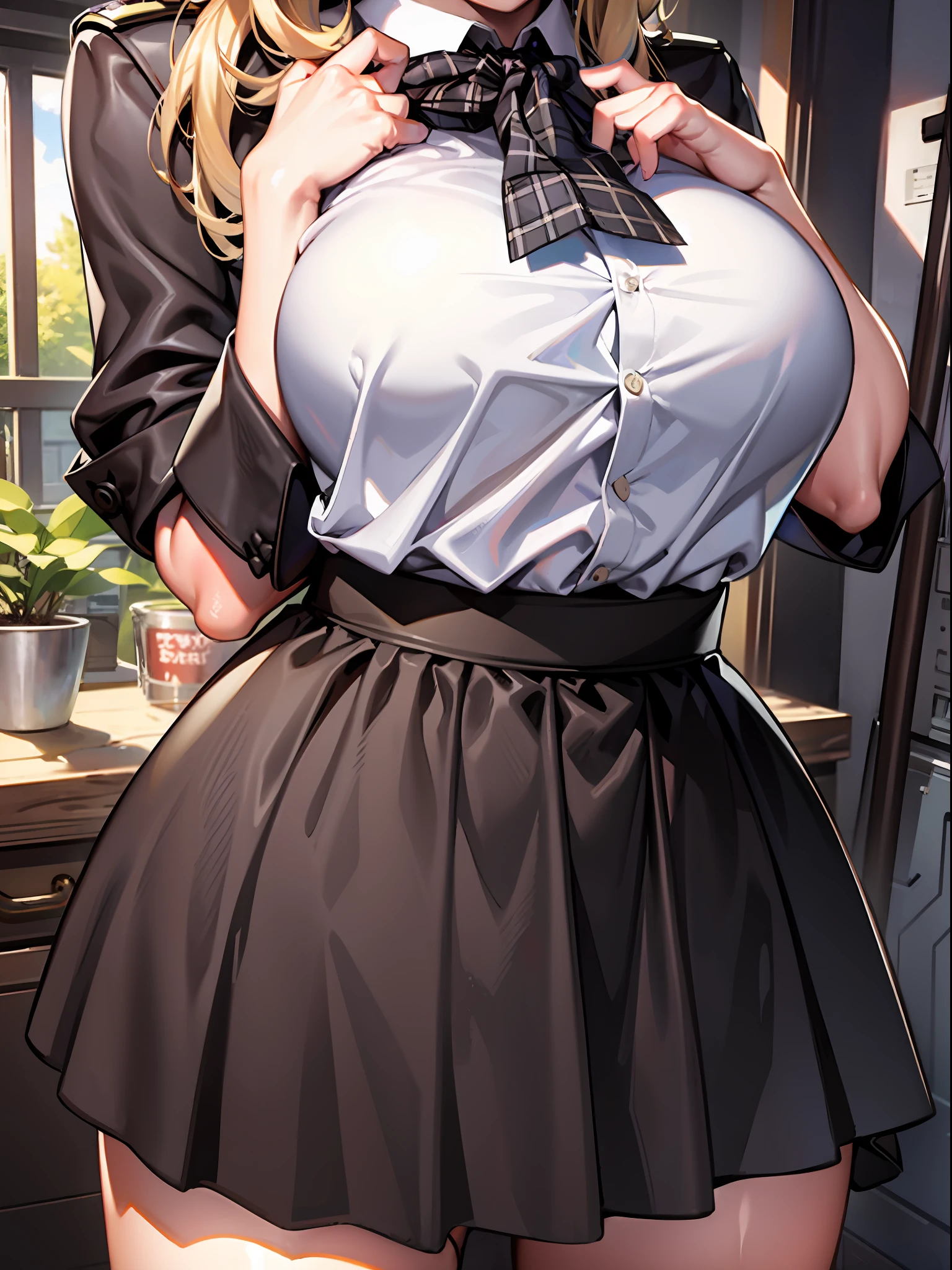 1girl, clothes lifting, lifted by another, skirt lifting, masterpiece, best quality, ultra-detailed.