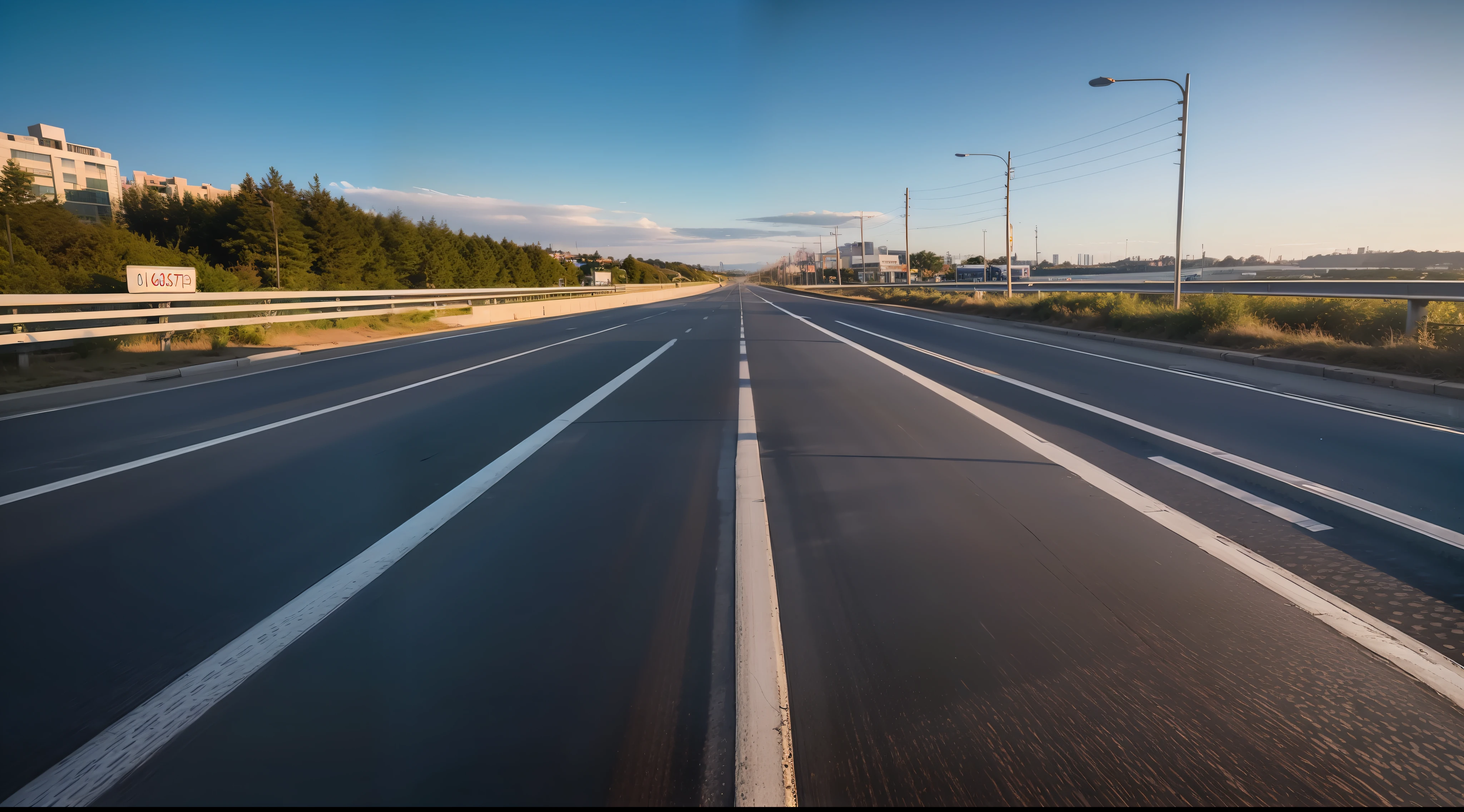 Future city scenic highway,Asphalt pavement,A close-up of a highway,Live photos,8K,Kodak,shutter inventory