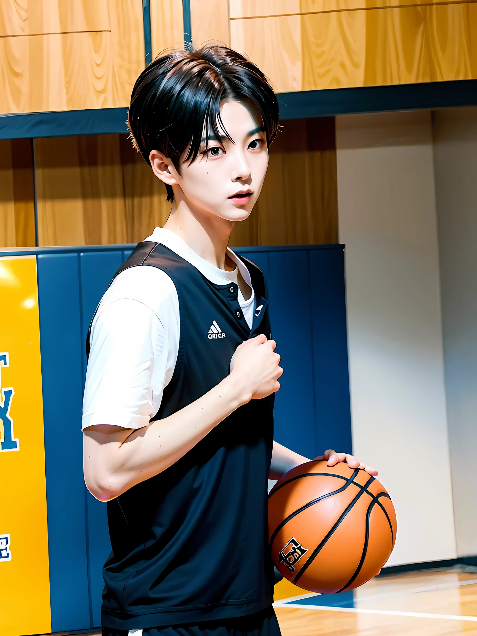 Cai Xukun plays basketball