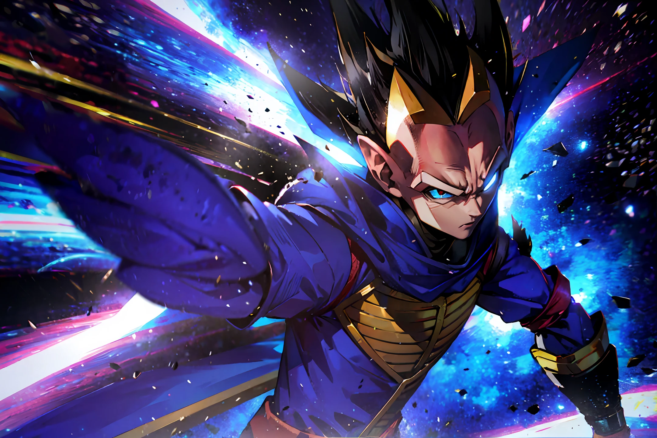 Vegeta transforms into Gundam form to attack
