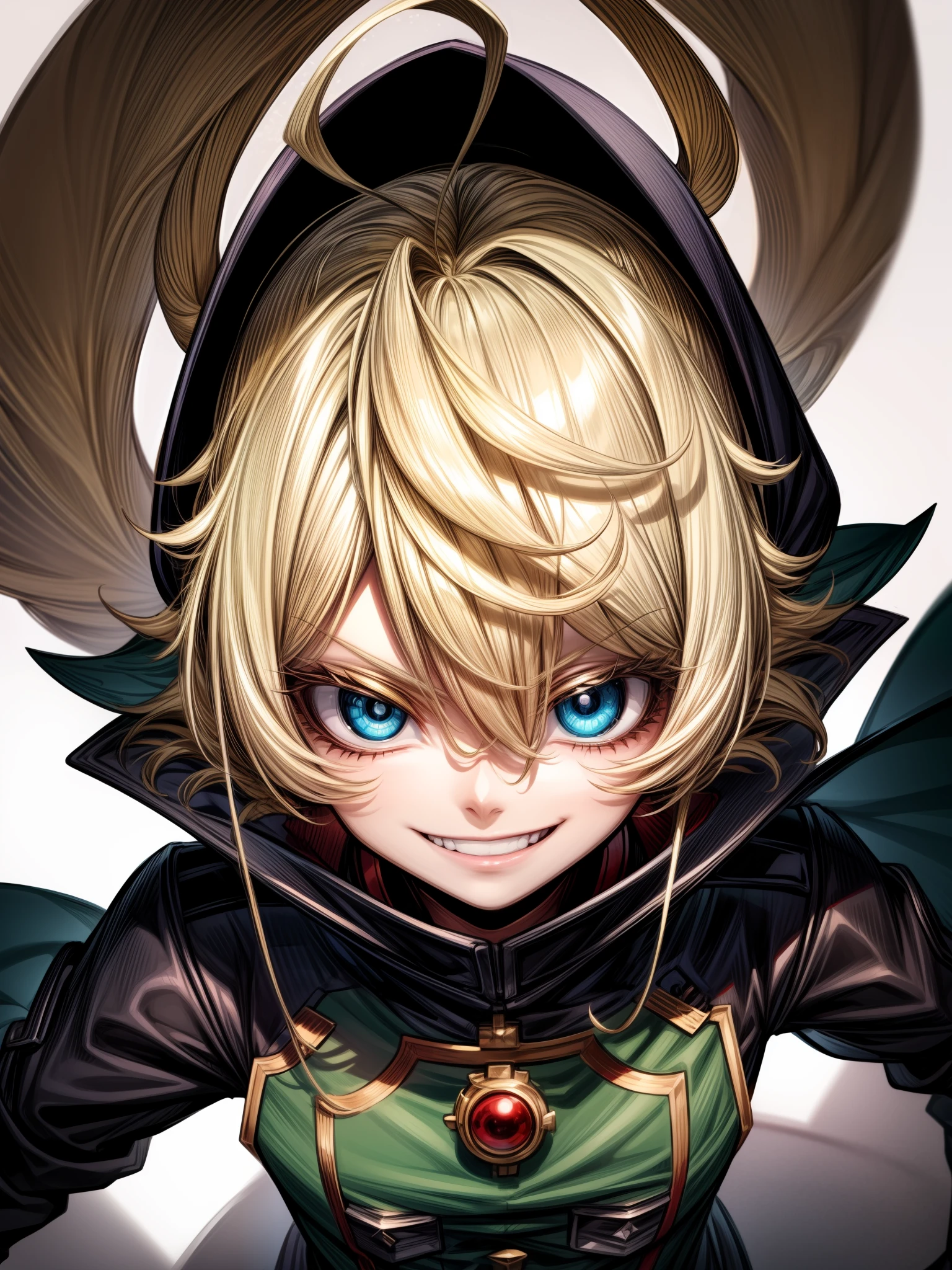 Tanya Degurechaff, Uniforme Miitar, psychotic smile, baixa estatura, Olhos assassinos, psychotic eyes