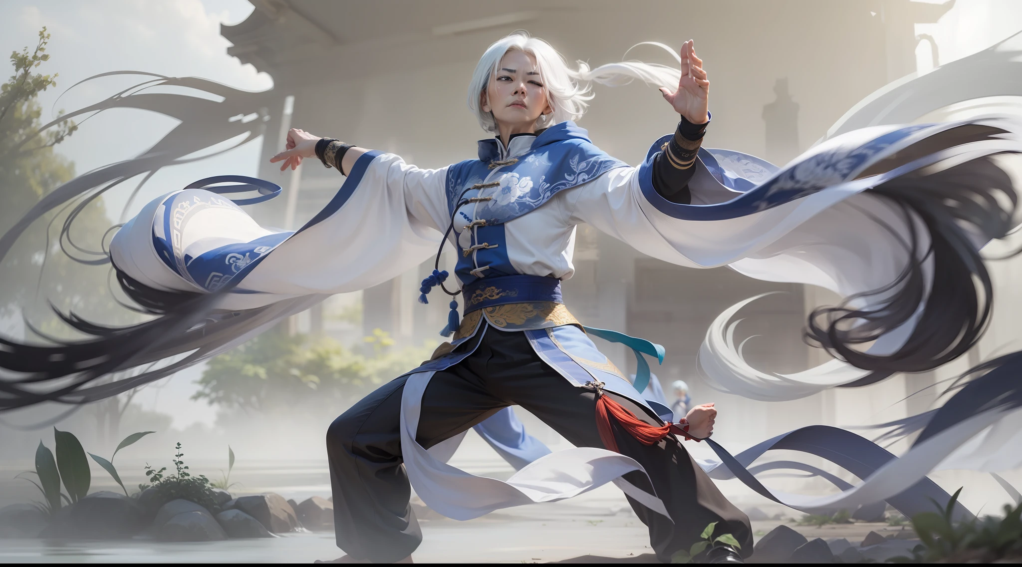 Play Tai Chi,White hair