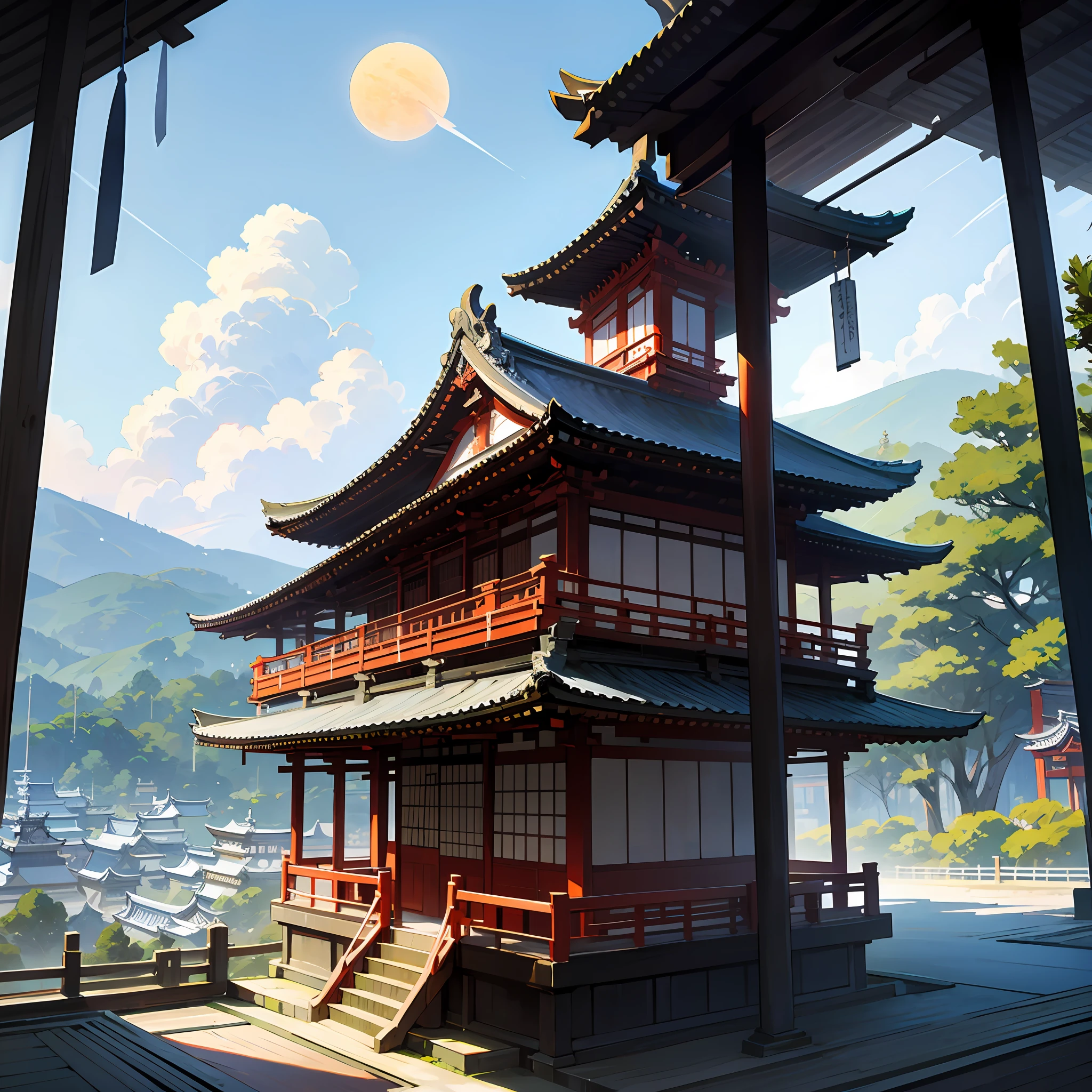 red kimono、kyoto、World Heritage Site、Old buildings、temple、suns、quaint --auto