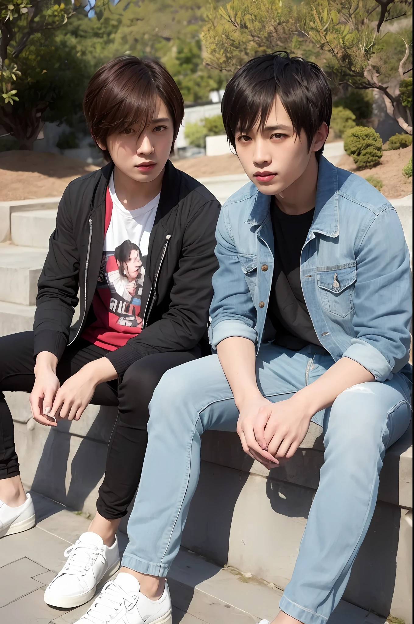 (Top image quality、phot)、twinks、独奏、1 Japan、((Yokohama Ryusei))、Sitting、jaket、musculine