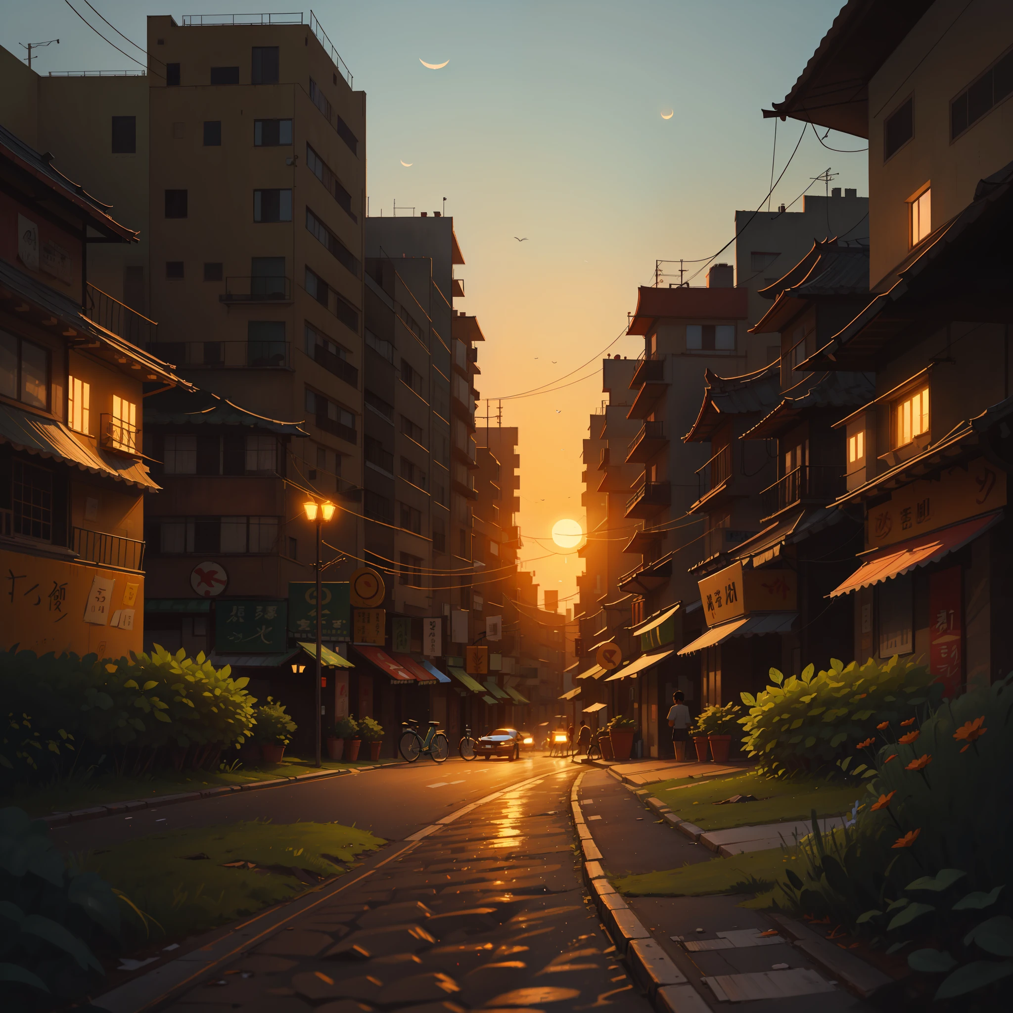 When the sun goes down, the lights are also turned on,You see the world is not bad。