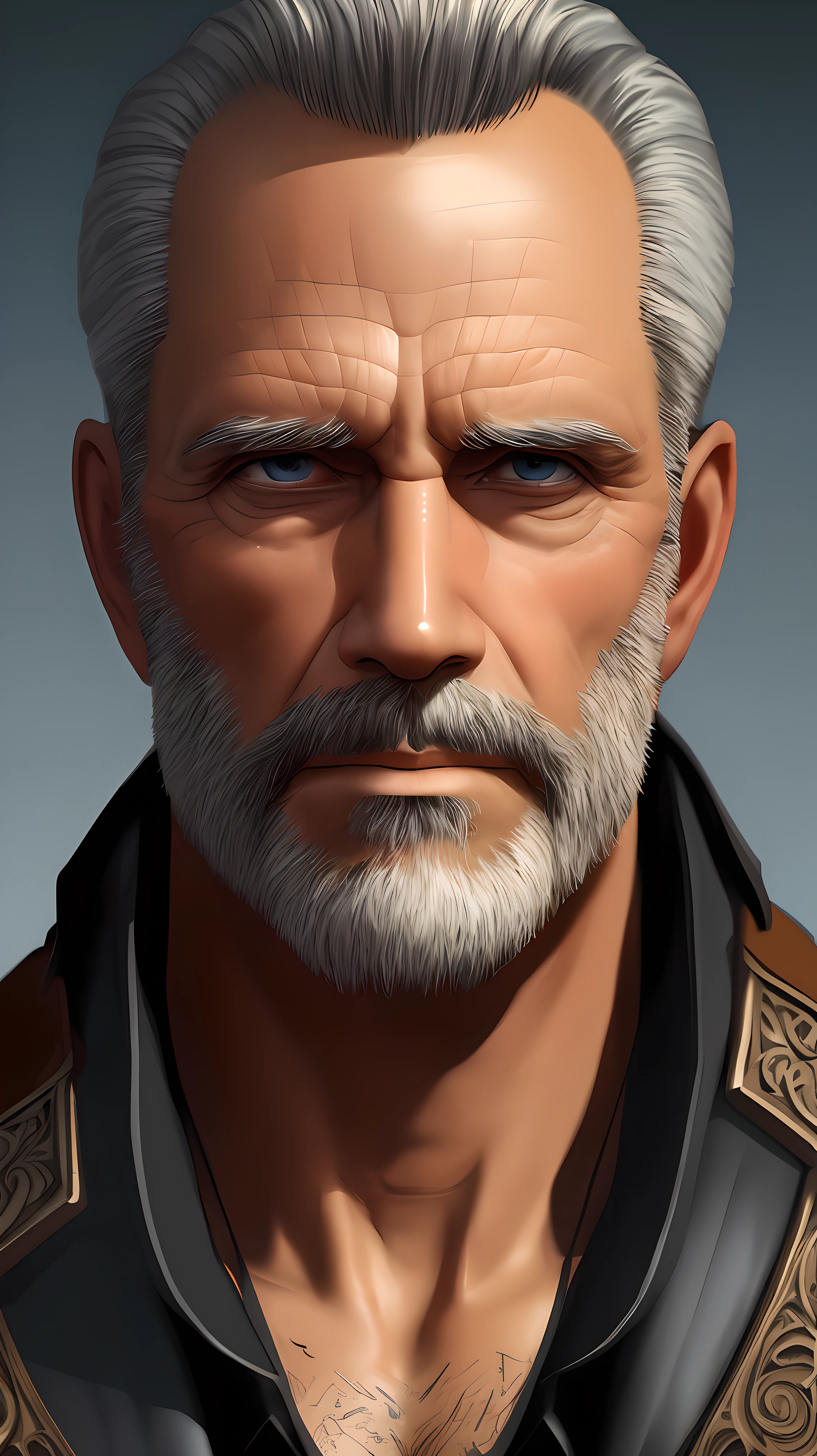 nvinkpunk, (((European middle-aged man))), masterpiece, best quality, ((detailed face)), ((award winning)), (High Detail), Sharp, 8k, trending on artstation, intricate