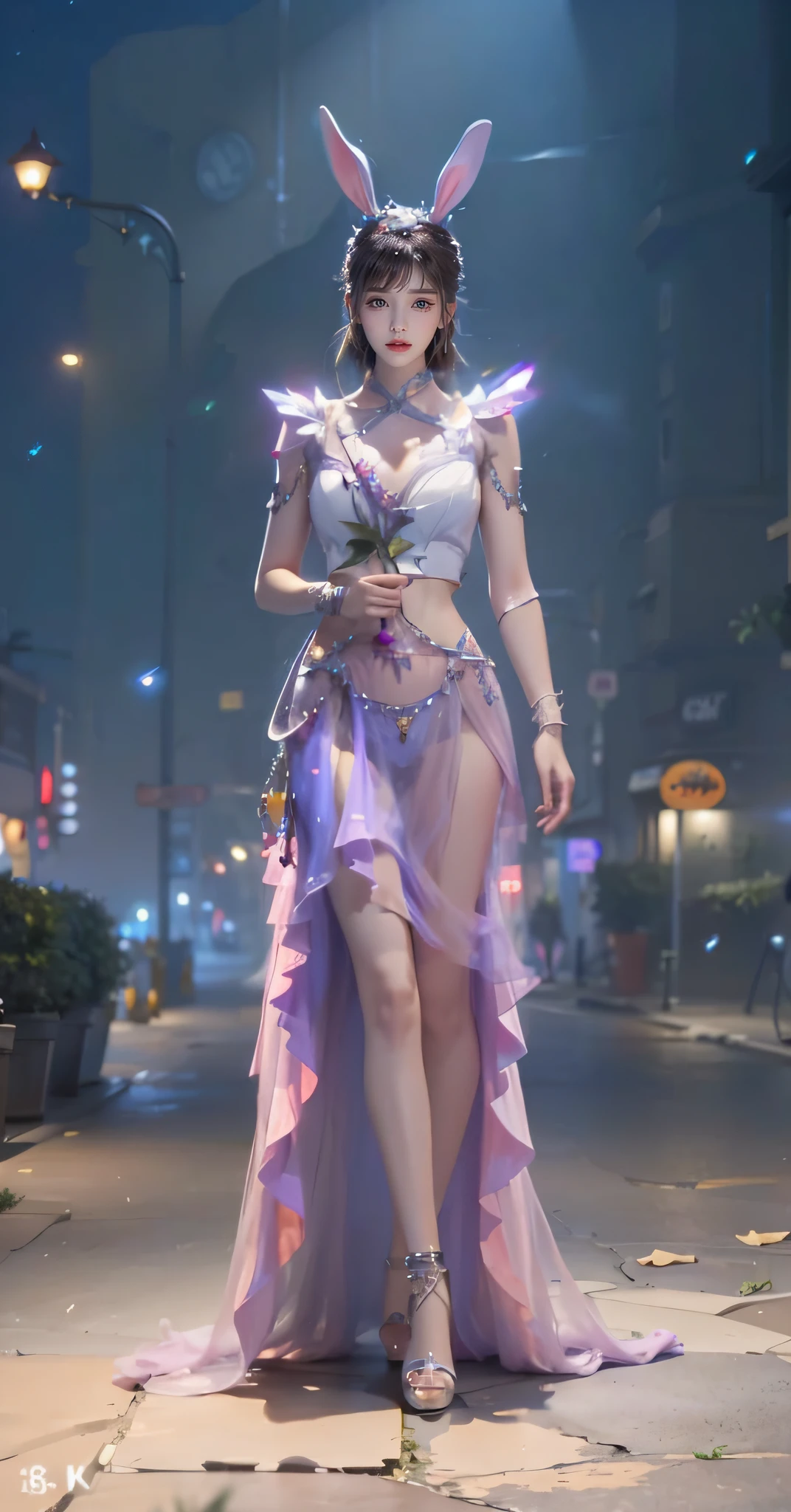 Ultra-realistic 8K CG，s the perfect face，flawless perfection，Ren，tmasterpiece，professionalartwork，famousartwork，s the perfect face，beauitful face，Beautiful  eyes，（（Perfect female body））Close-up of a woman with rabbit ears,