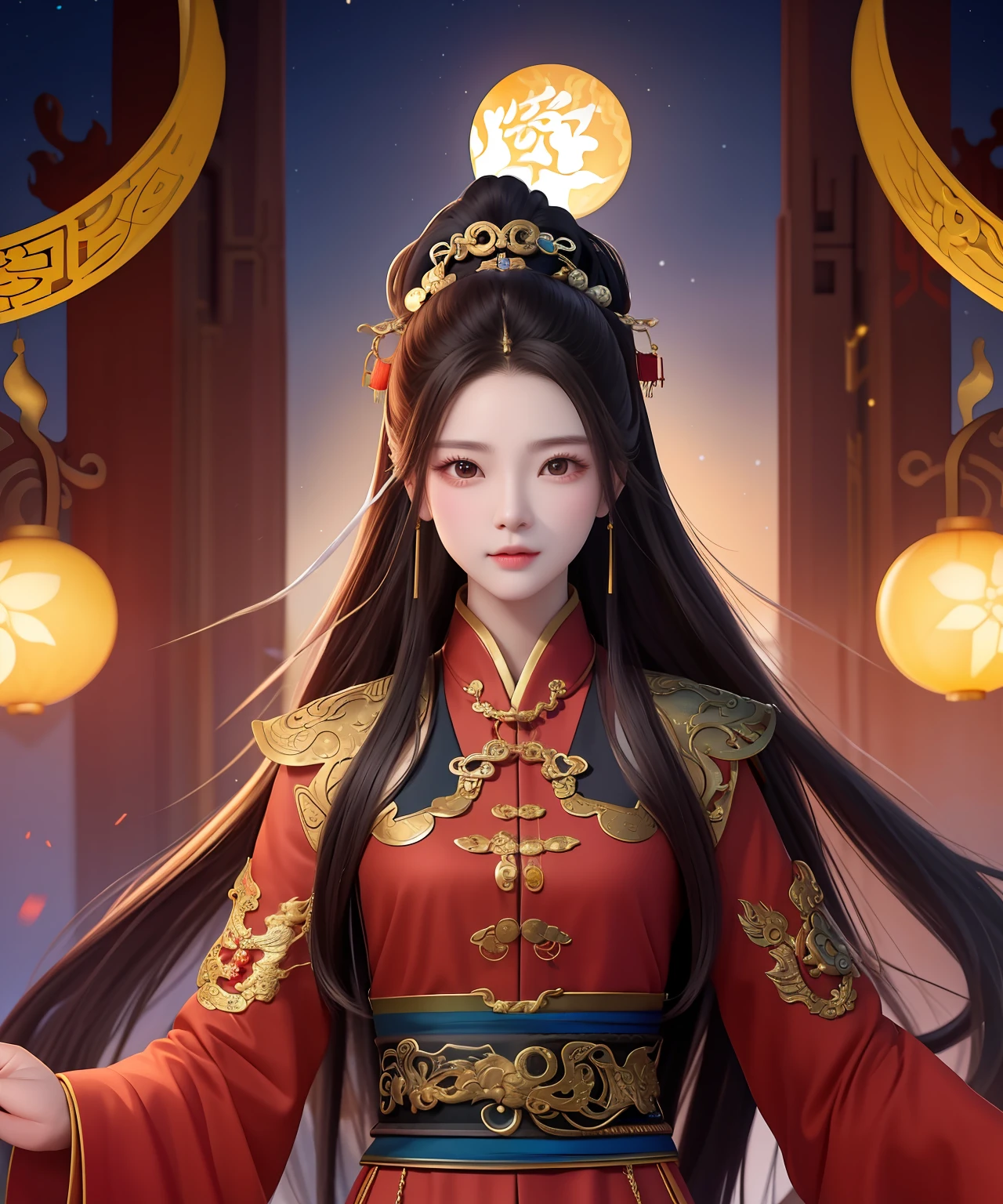 The body is awe-inspiring,have a dignified appearance,Two curved eyebrows like paint,A pair of eyes on this cold star,The chest is broad,There is the majesty of invincibility,Qi Yu Xuan Ang has the ambition of a thousand zhang Lingyun,Like a demon lord from heaven,True to the god of the earth
