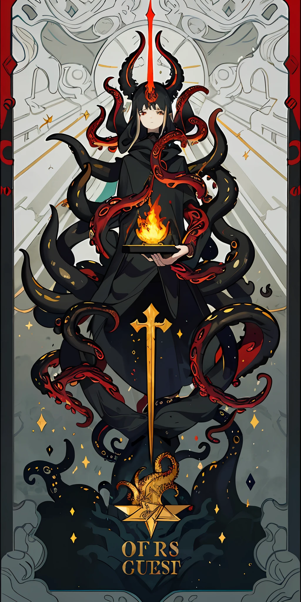 (masterpiece,best quality,ultra-detailed),Ghastly,dense woods,The shadows are deep,Demon sacrifice,the night,(many cultists), Runes that glow red,Evil breath,(tentacles:1.2),salama,Stone altar,Strange creatures,Beasts of the dense forest,sacrifice,"Cthulhu""Summoning Ritual"