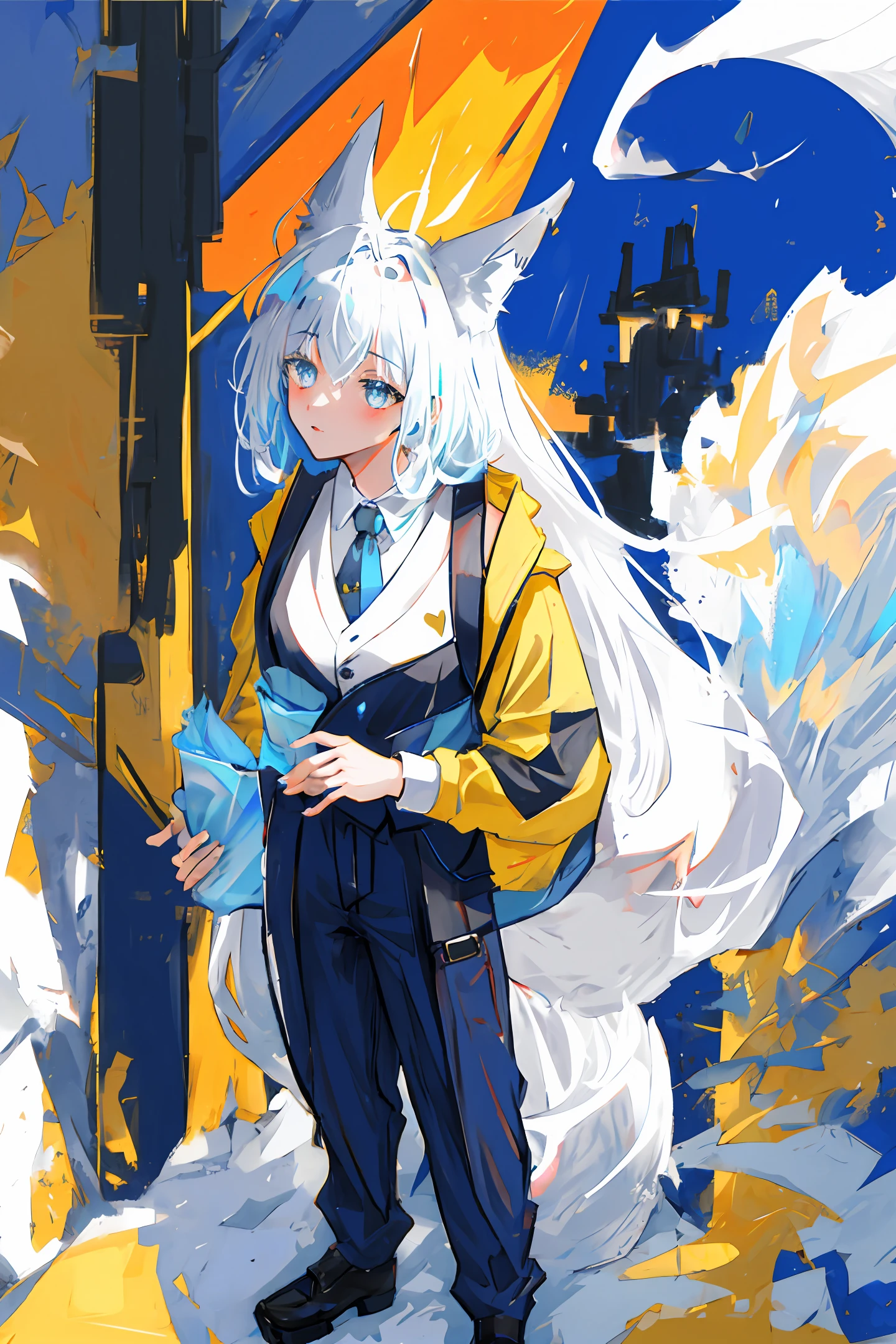 Male wolf vs female rabbit